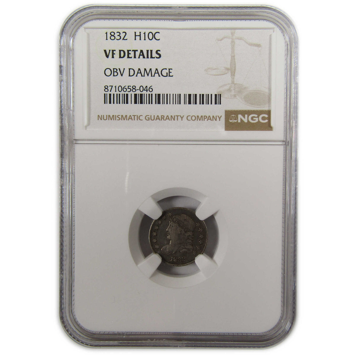 1832 Capped Bust Silver Half Dime VF Details NGC 5c Coin SKU:I29339
