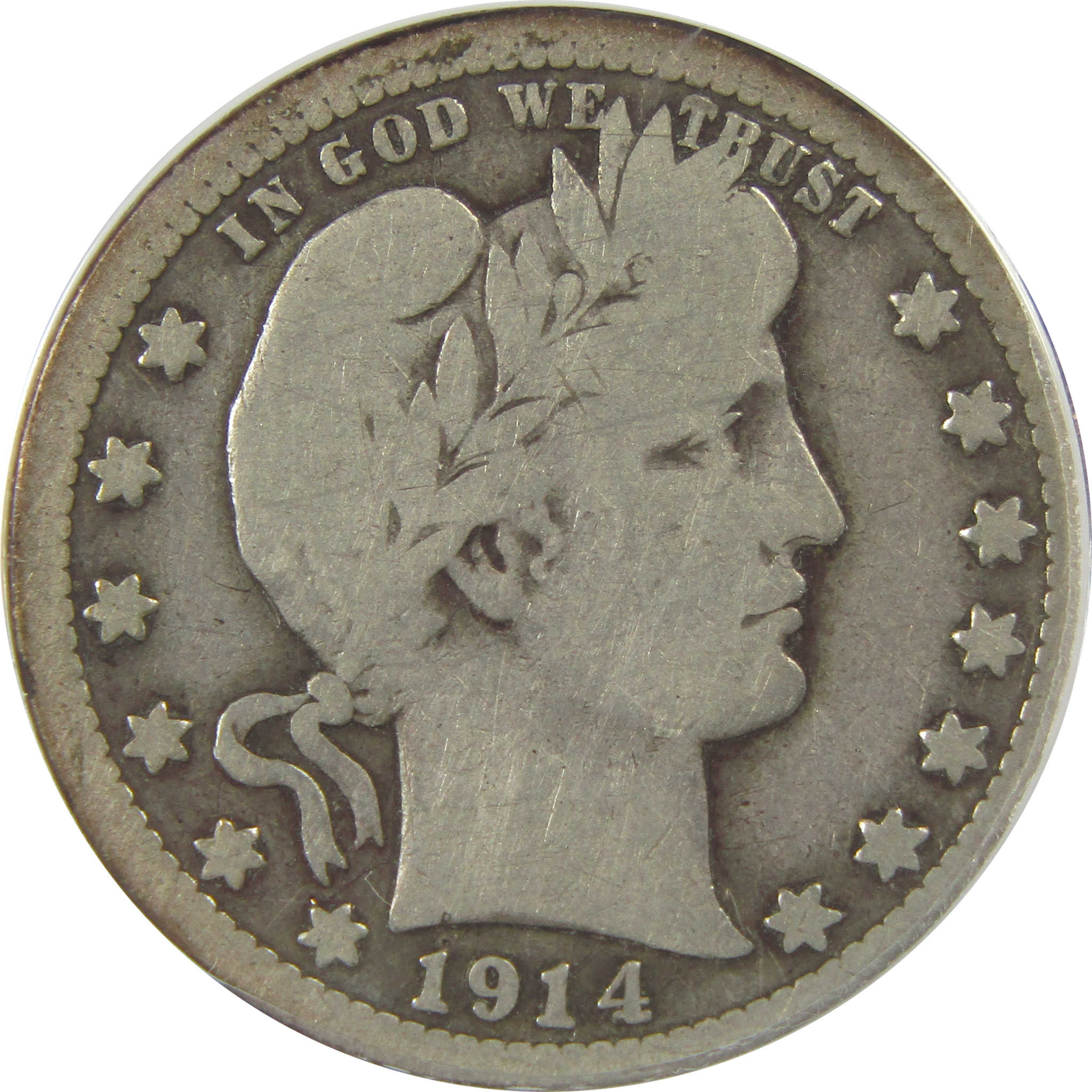 1914 S Barber Quarter G 6 ANACS Silver 25c Coin SKU:I22183