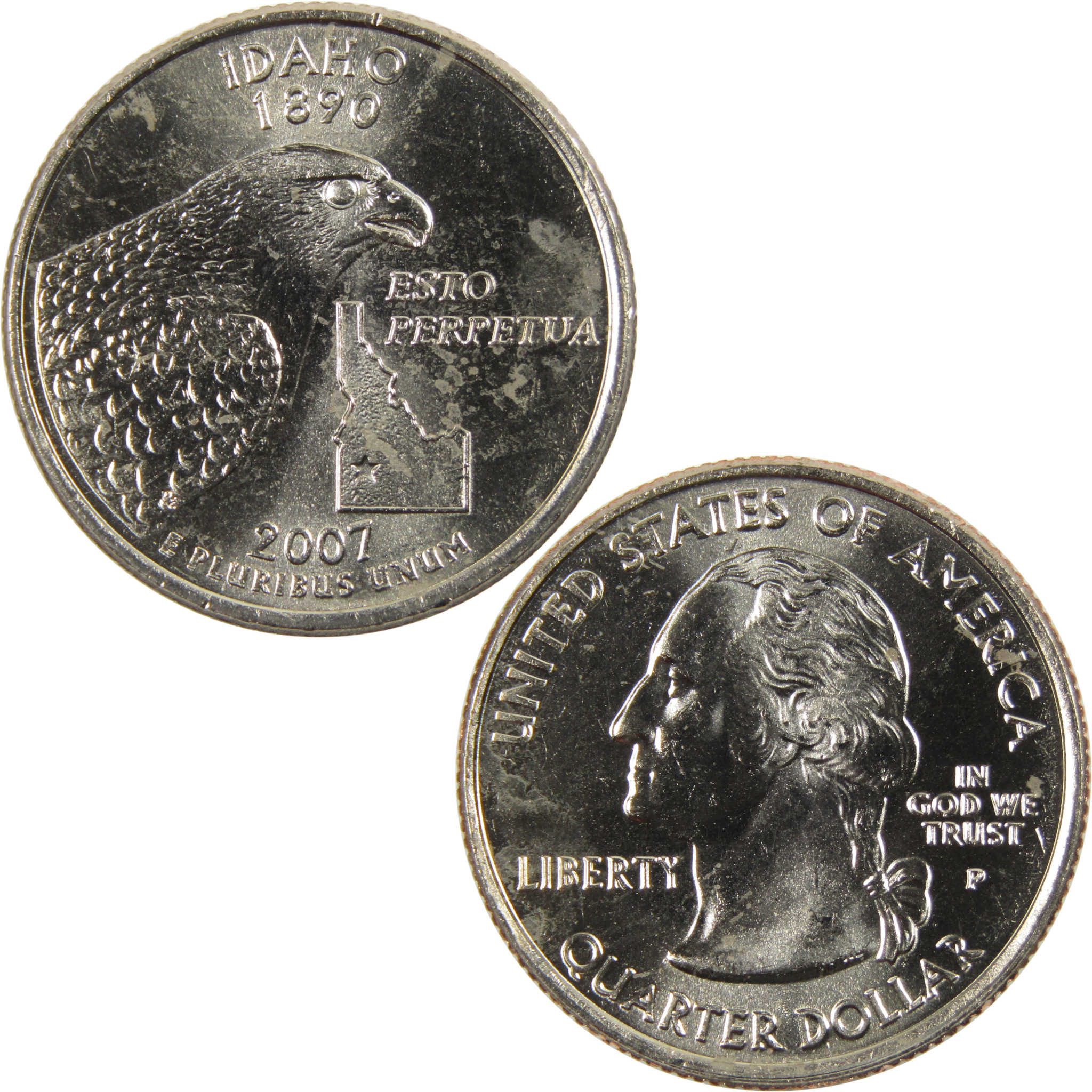 2007 P Idaho State Quarter BU Uncirculated Clad 25c Coin