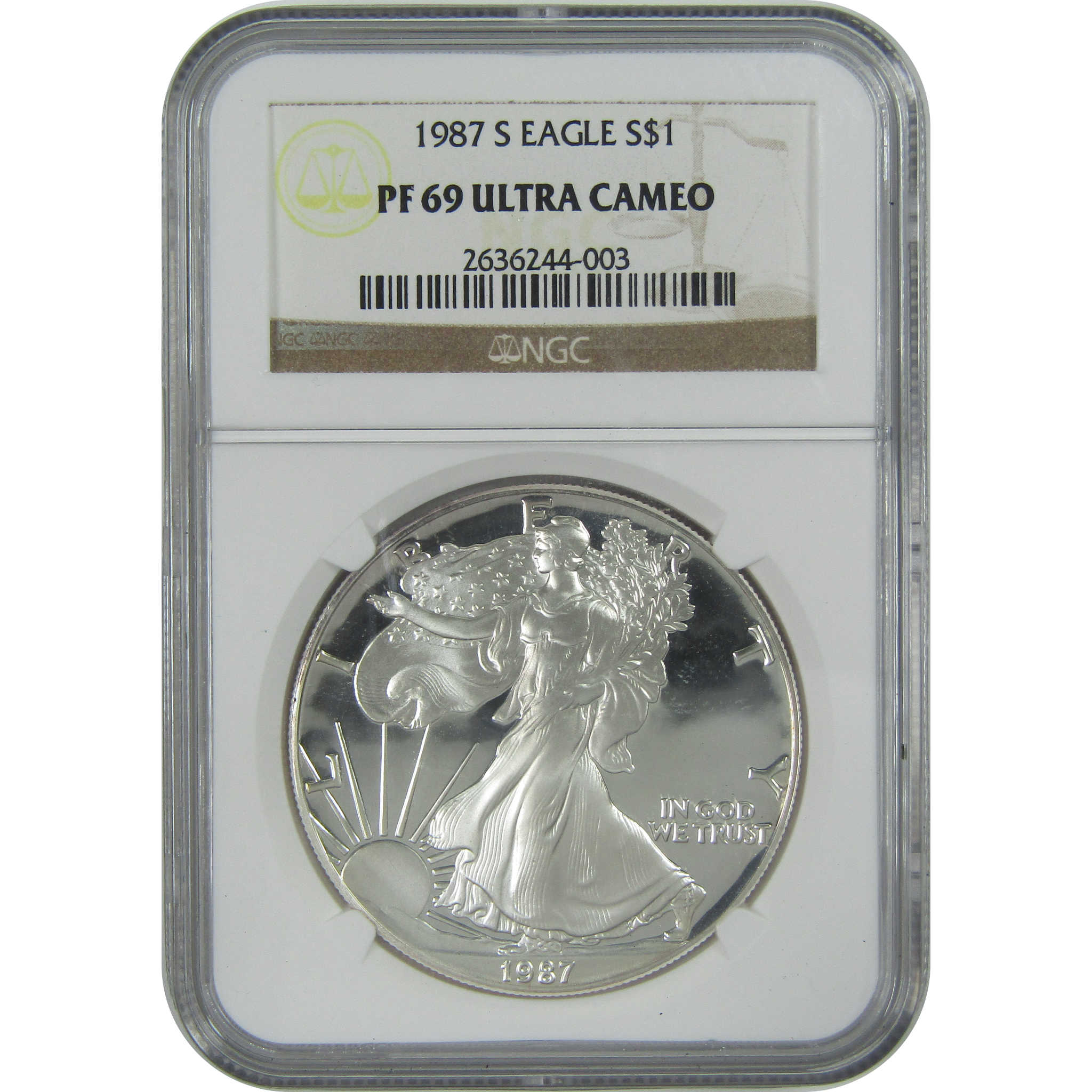 1987 S American Eagle $1 PF 69 UCAM NGC 1 oz .999 Silver SKU:CPC9511