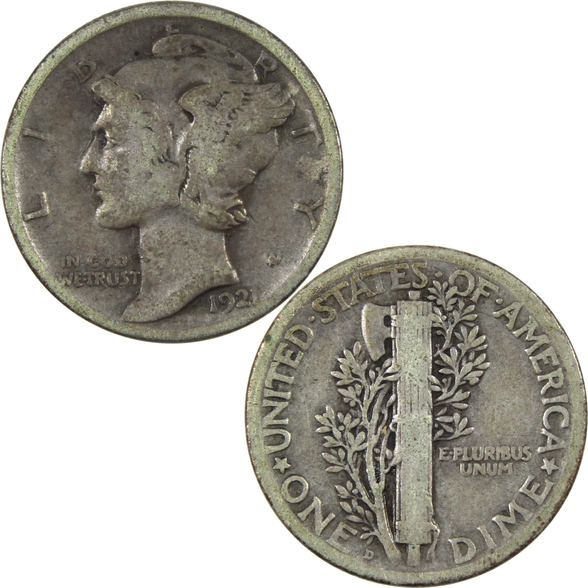 1921 D Mercury Dime VG Very Good Silver 10c Coin SKU:I14064