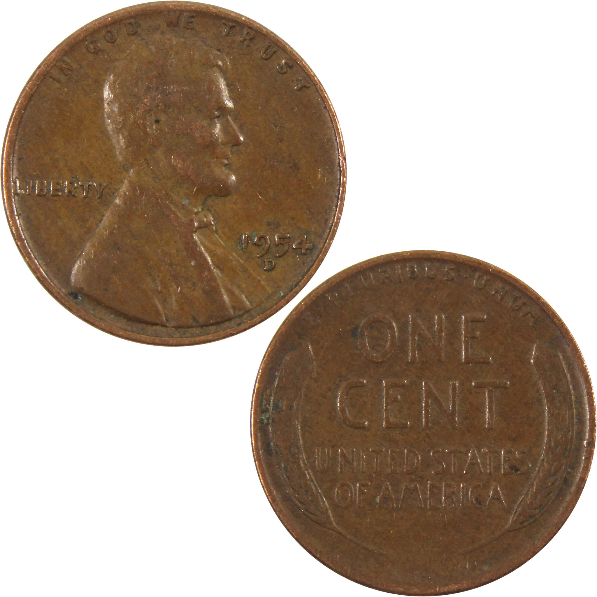 1954 D Lincoln Wheat Cent AG About Good Penny 1c Coin