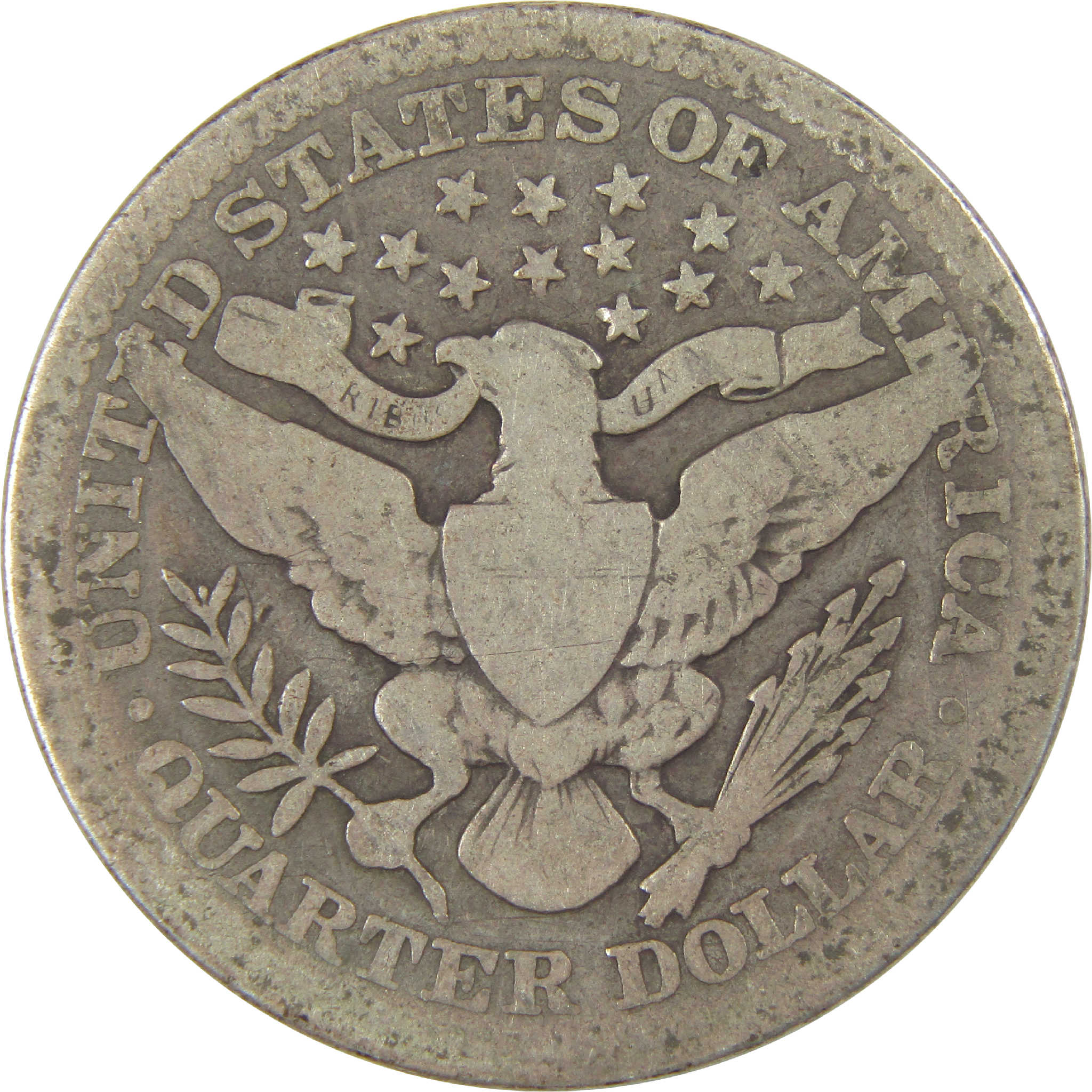 1908 Barber Quarter G Good Silver 25c Coin