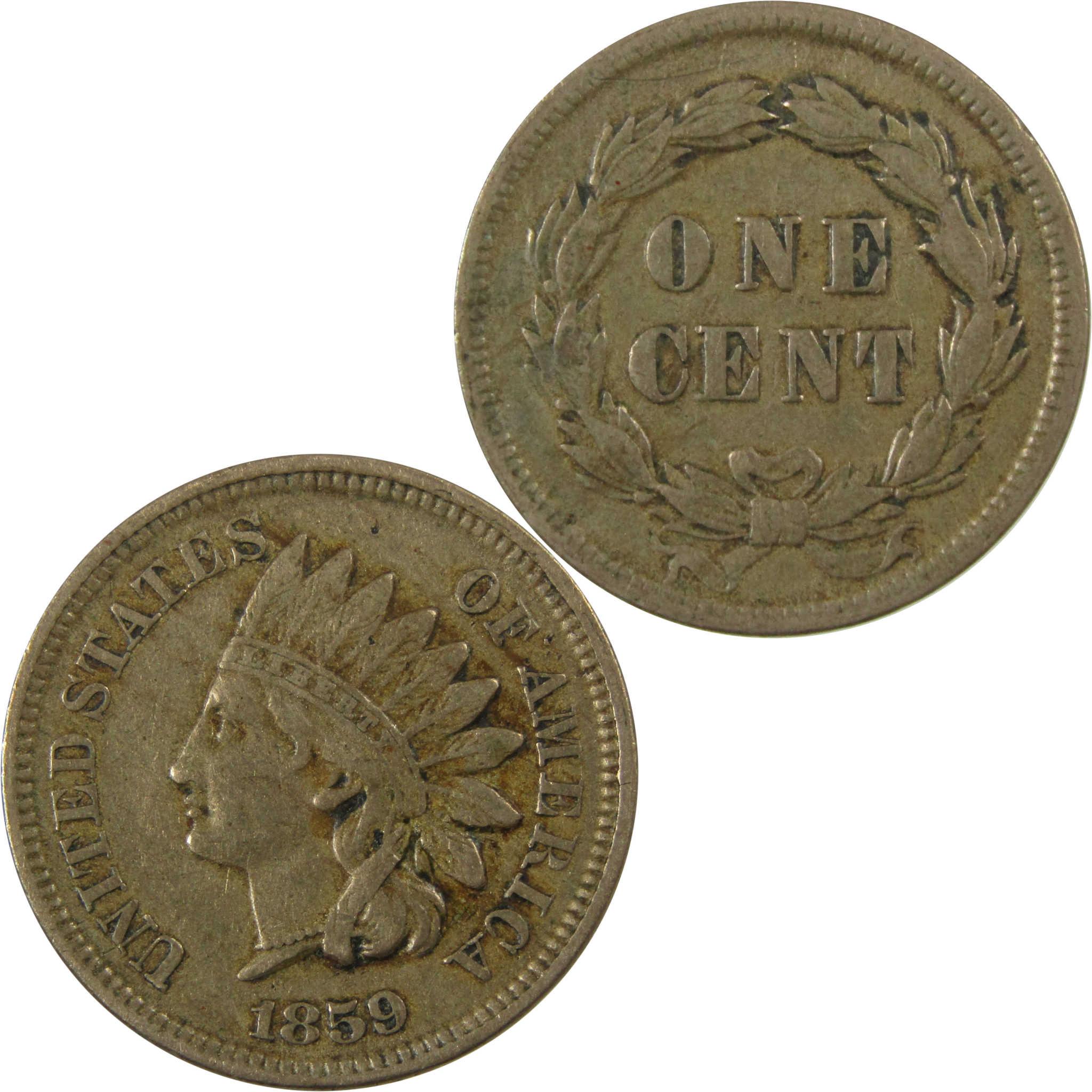 1859 Indian Head Cent VF Very Fine Penny 1c Coin SKU:CP1270