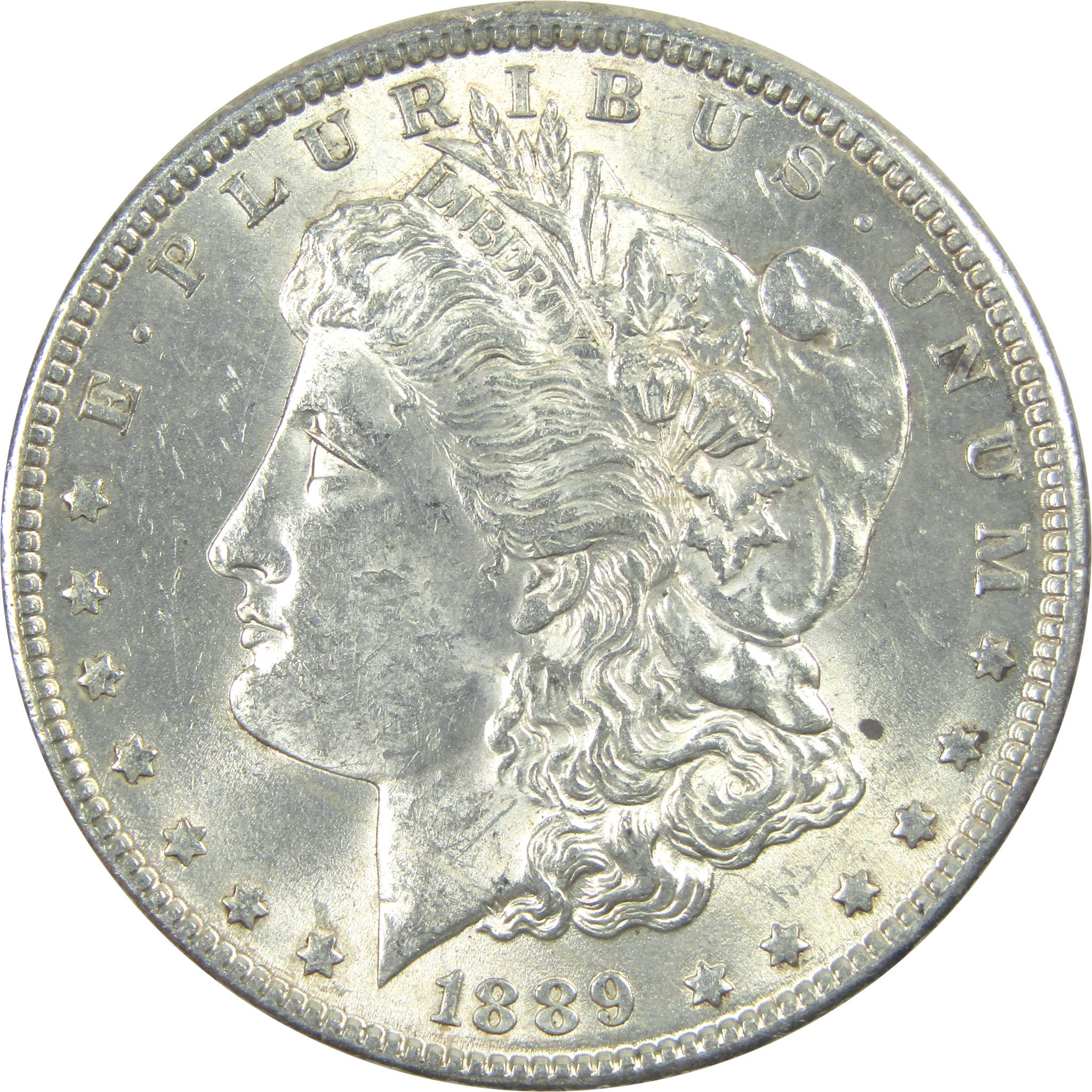 1889 Morgan Dollar AU About Uncirculated Silver $1 Coin SKU:I15409 - Morgan coin - Morgan silver dollar - Morgan silver dollar for sale - Profile Coins &amp; Collectibles