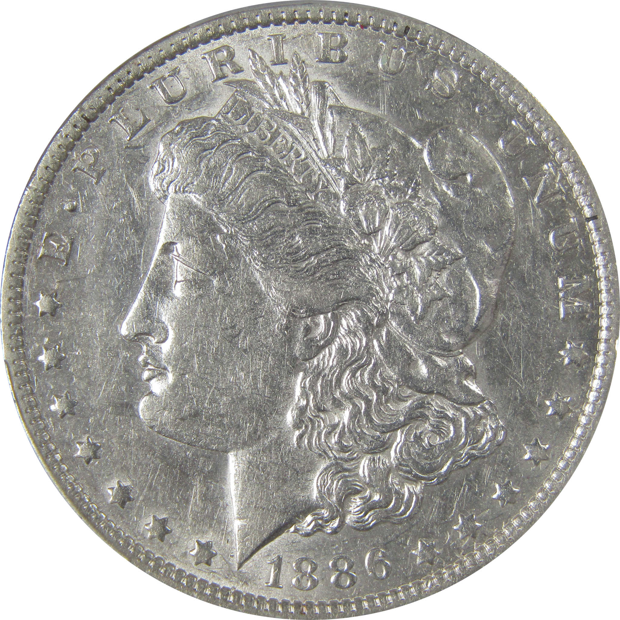 1886 O Morgan Dollar AU 50 PCGS Silver $1 Coin Collectible SKU:I23369 - Morgan coin - Morgan silver dollar - Morgan silver dollar for sale - Profile Coins &amp; Collectibles