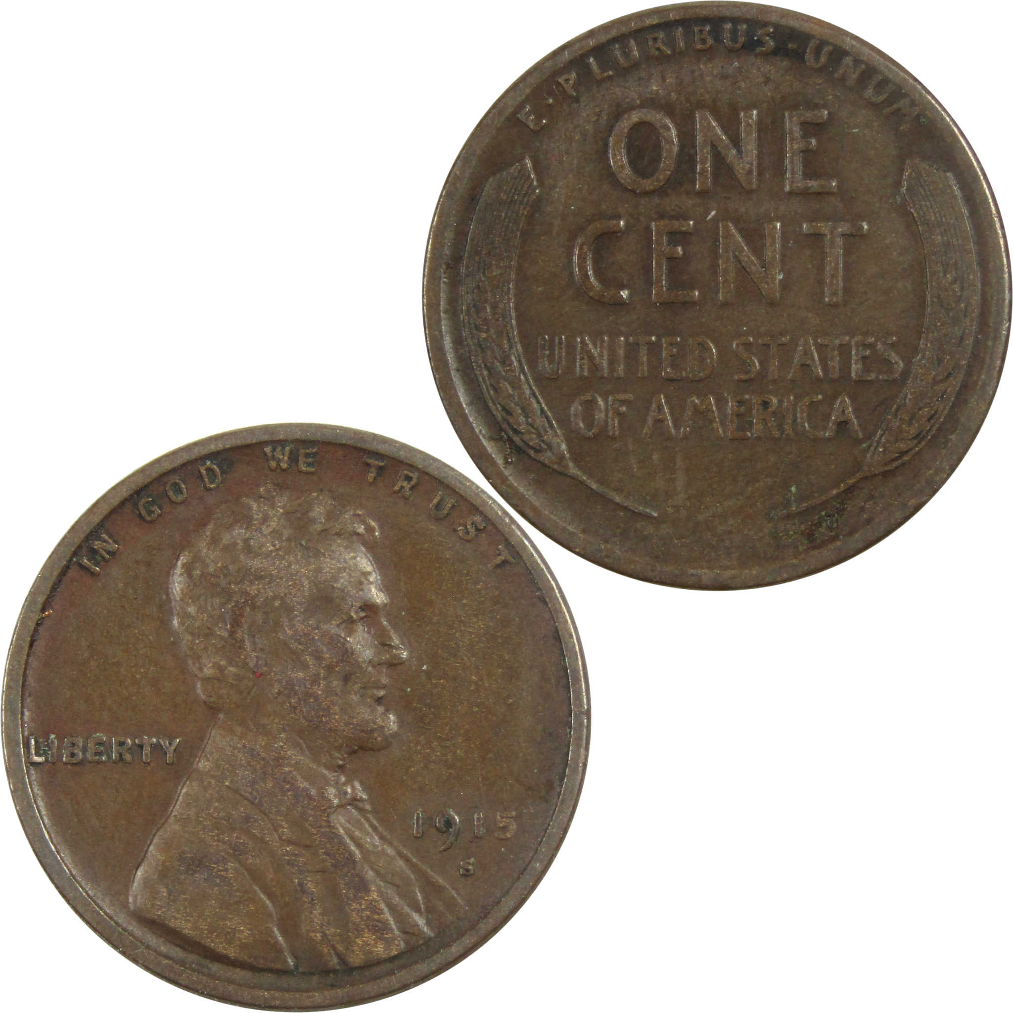 1915 S Lincoln Wheat Cent VF Very Fine Penny 1c Coin SKU:I14344