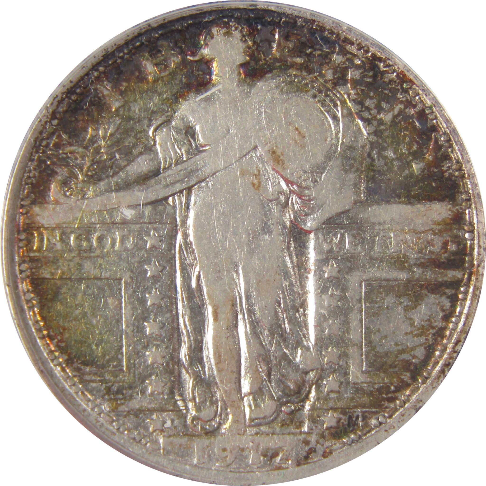 1917 Type 1 Standing Liberty Quarter F 15 Details ANACS SKU:I25540