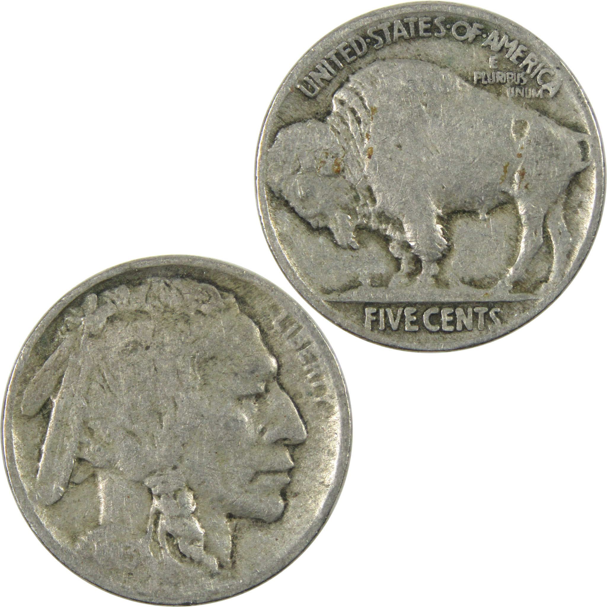 1913 Type 2 Indian Head Buffalo Nickel F Fine 5c Coin SKU:I14659