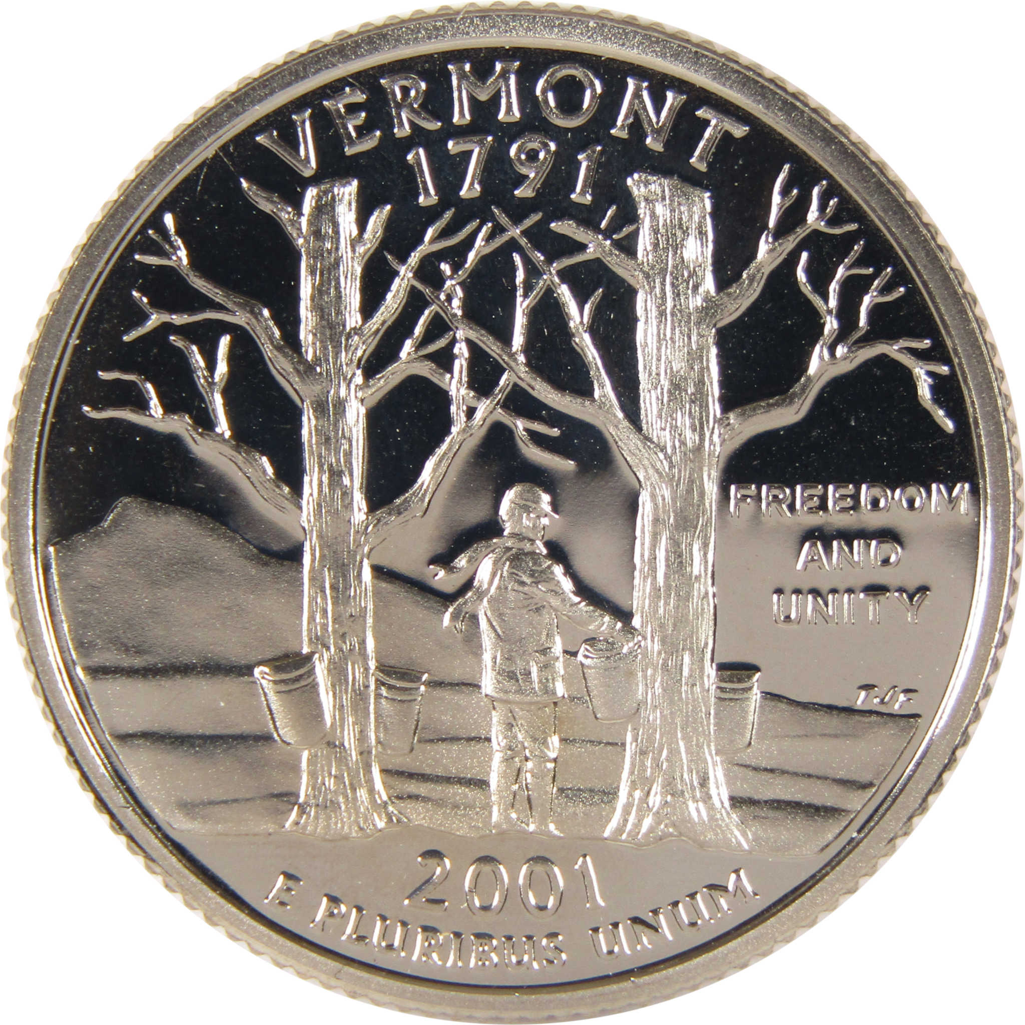 2001 S Vermont State Quarter Clad 25c Proof Coin