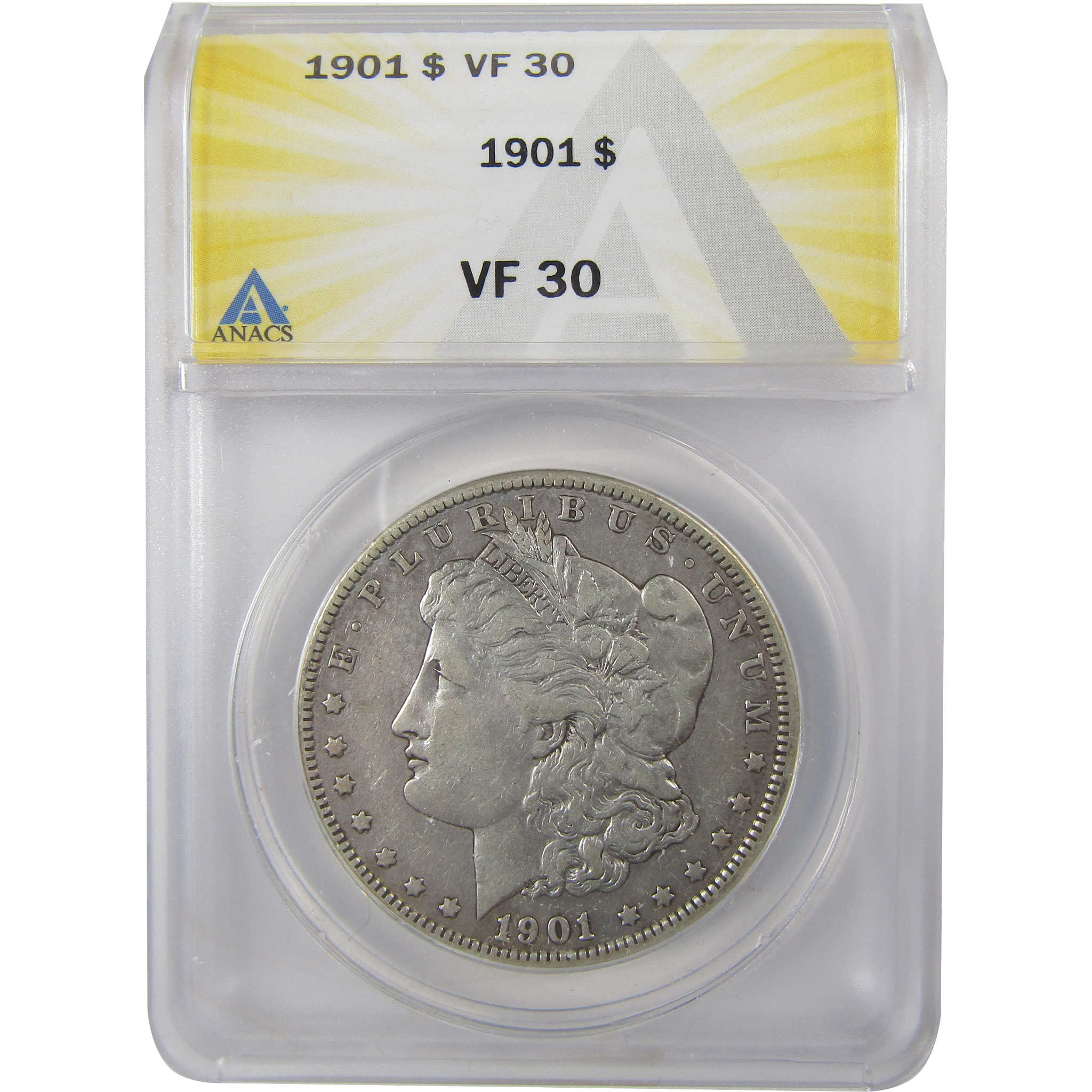 1901 Morgan Silver Dollar VF 30 ANACS $1 Coin Collectible SKU:I25658