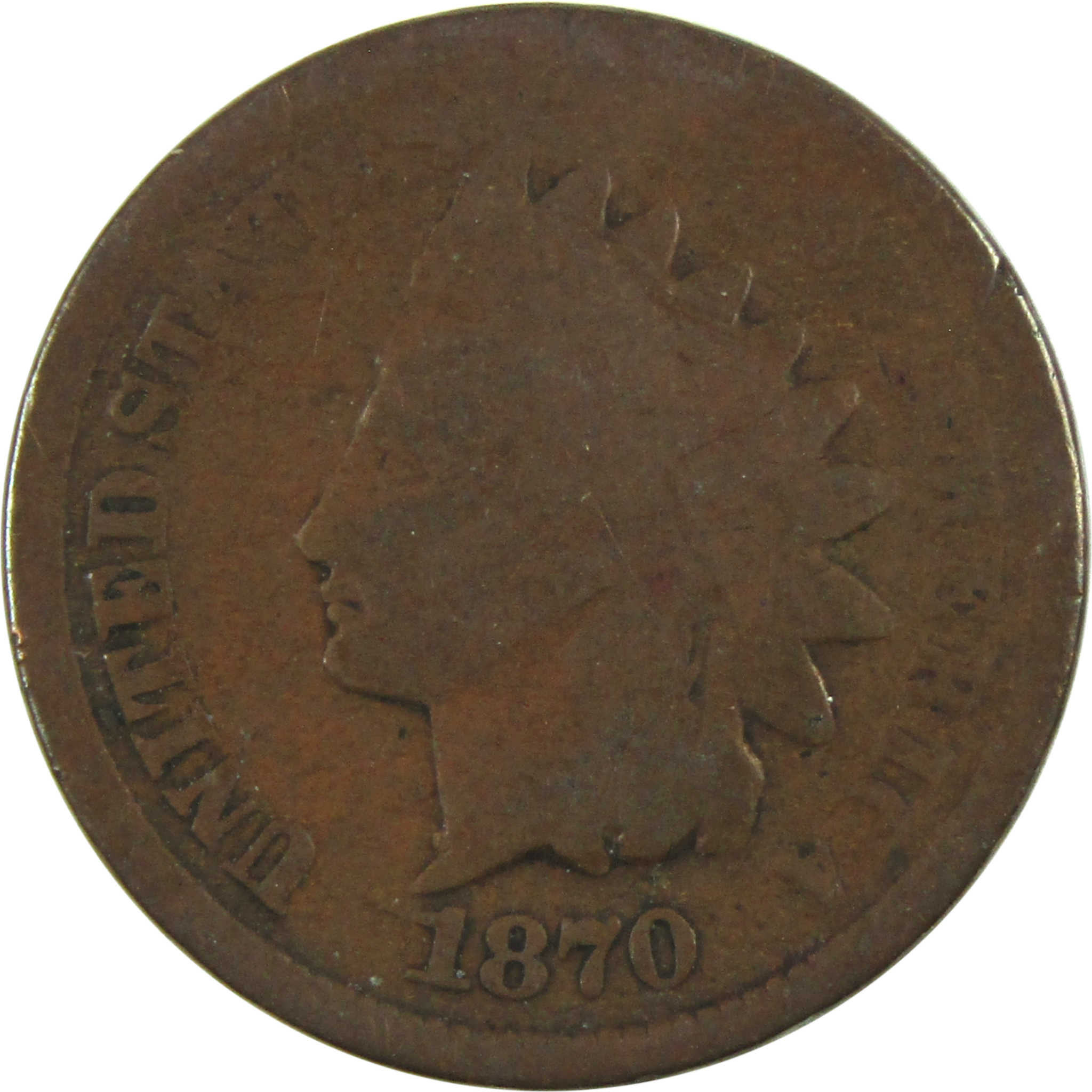 1870 Indian Head Cent G Good Penny 1c Coin SKU:I13288