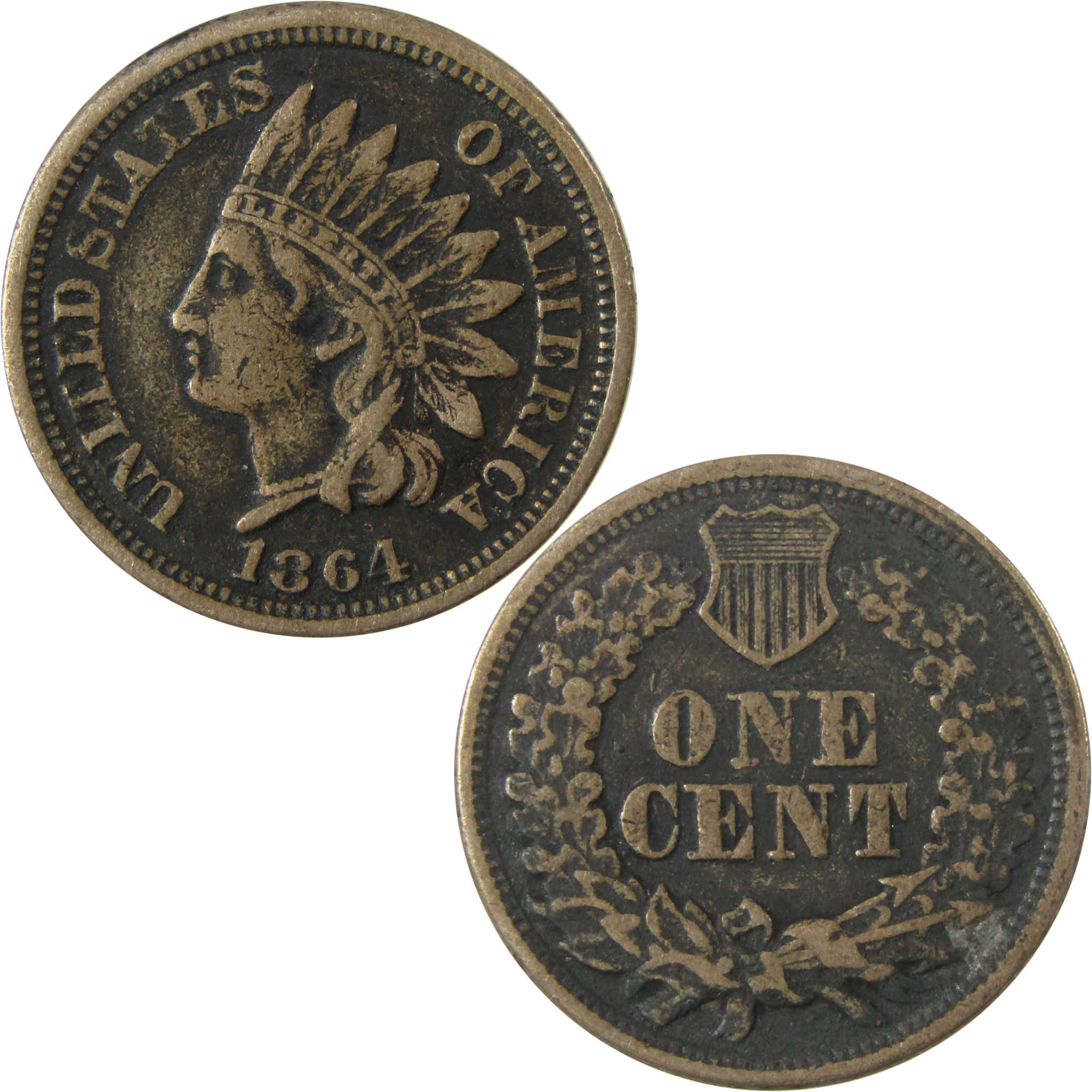 1864 Indian Head Copper-Nickel 1c VF Very Fine Details SKU:CP1200
