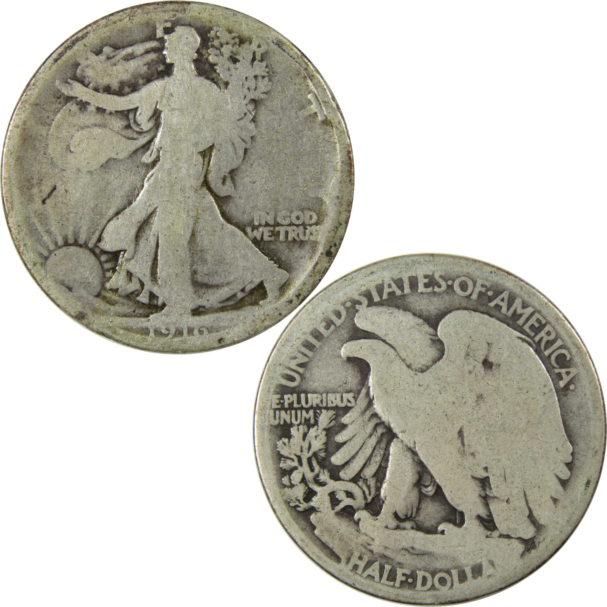 1916 Liberty Walking Silver Half Dollar AG About Good SKU:I25749