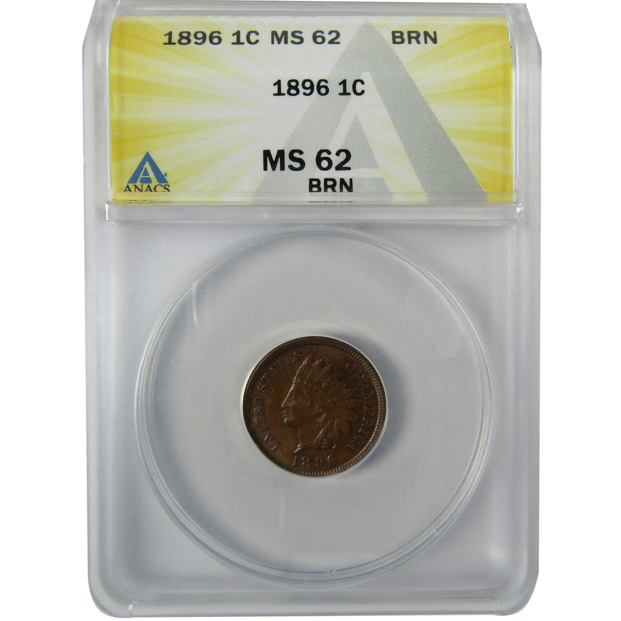 1896 Indian Head Cent MS 62 BN ANACS Penny Uncirculated SKU:CP848