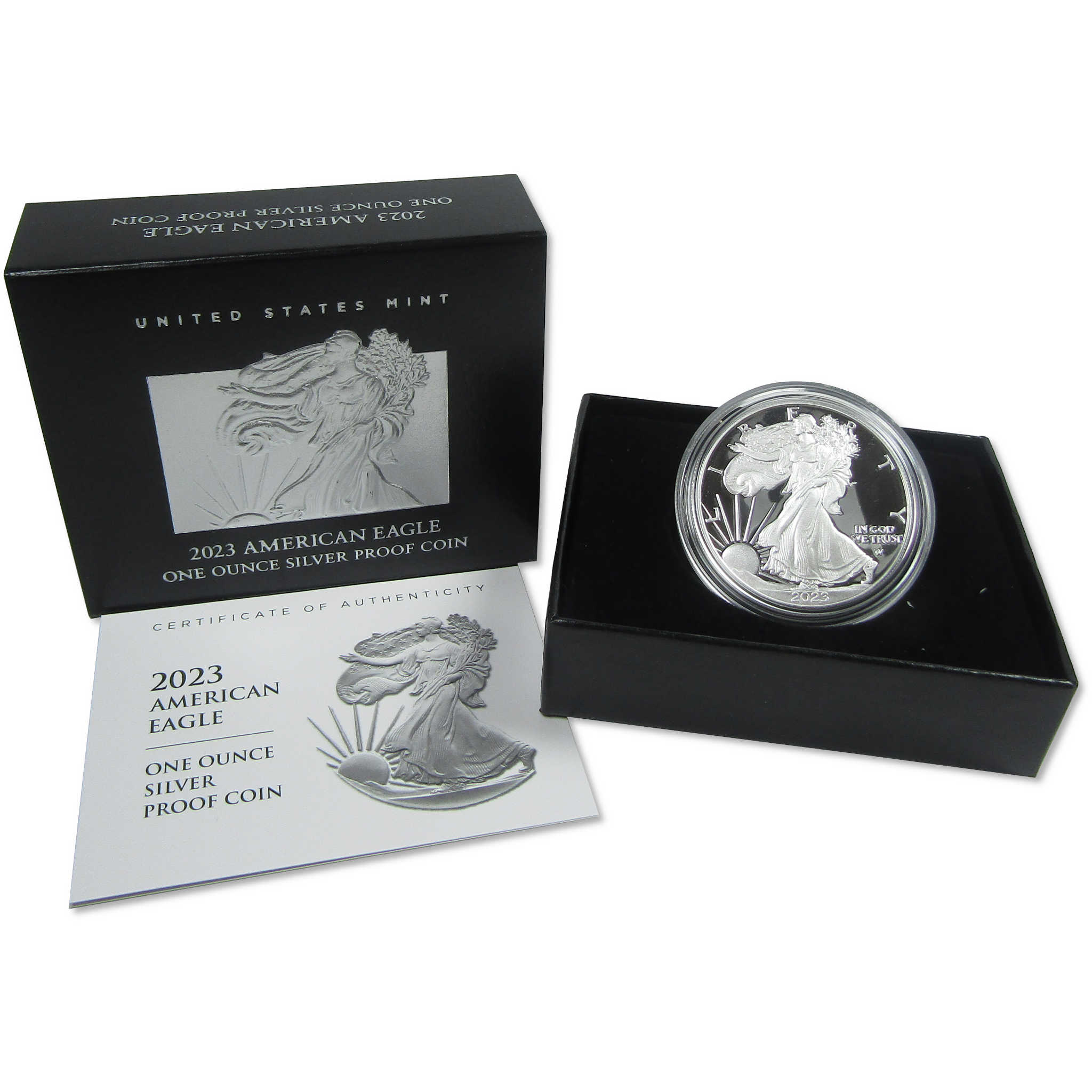 2023 W American Eagle Proof 1 oz .999 Silver Bullion $1 Coin OGP COA