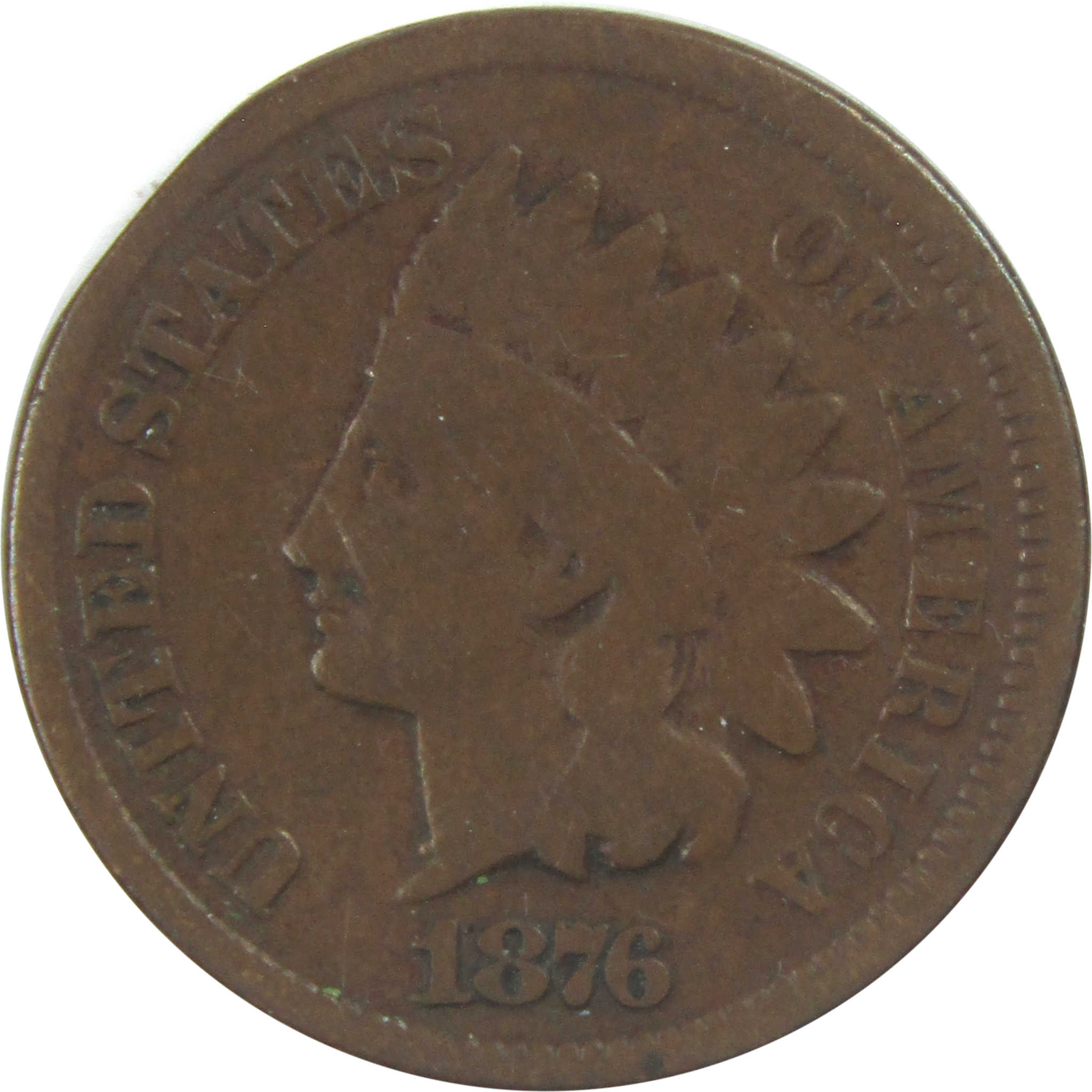 1876 Indian Head Cent G Good Penny 1c Coin SKU:I15551