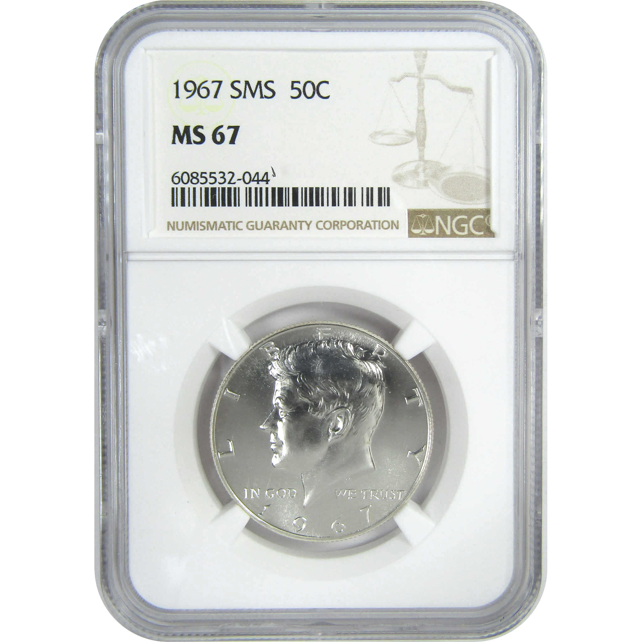 1967 SMS Kennedy Half Dollar MS 67 NGC Silver Clad SKU:CPC9360