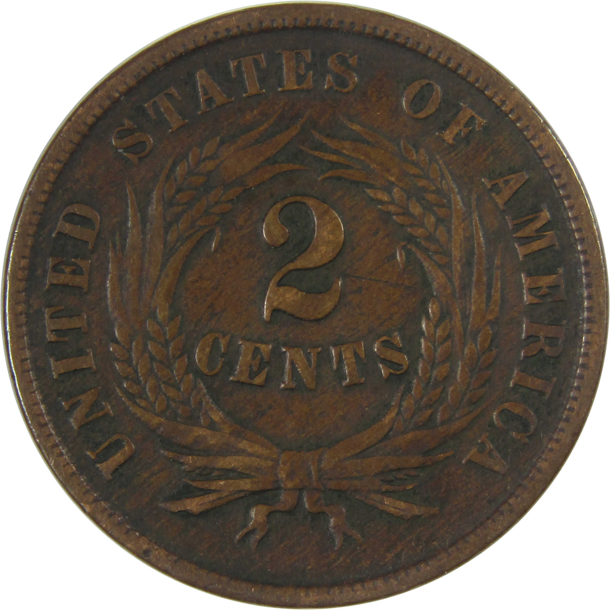 1864 Large Motto Two Cent Piece VF Very Fine 2c Coin SKU:I22645