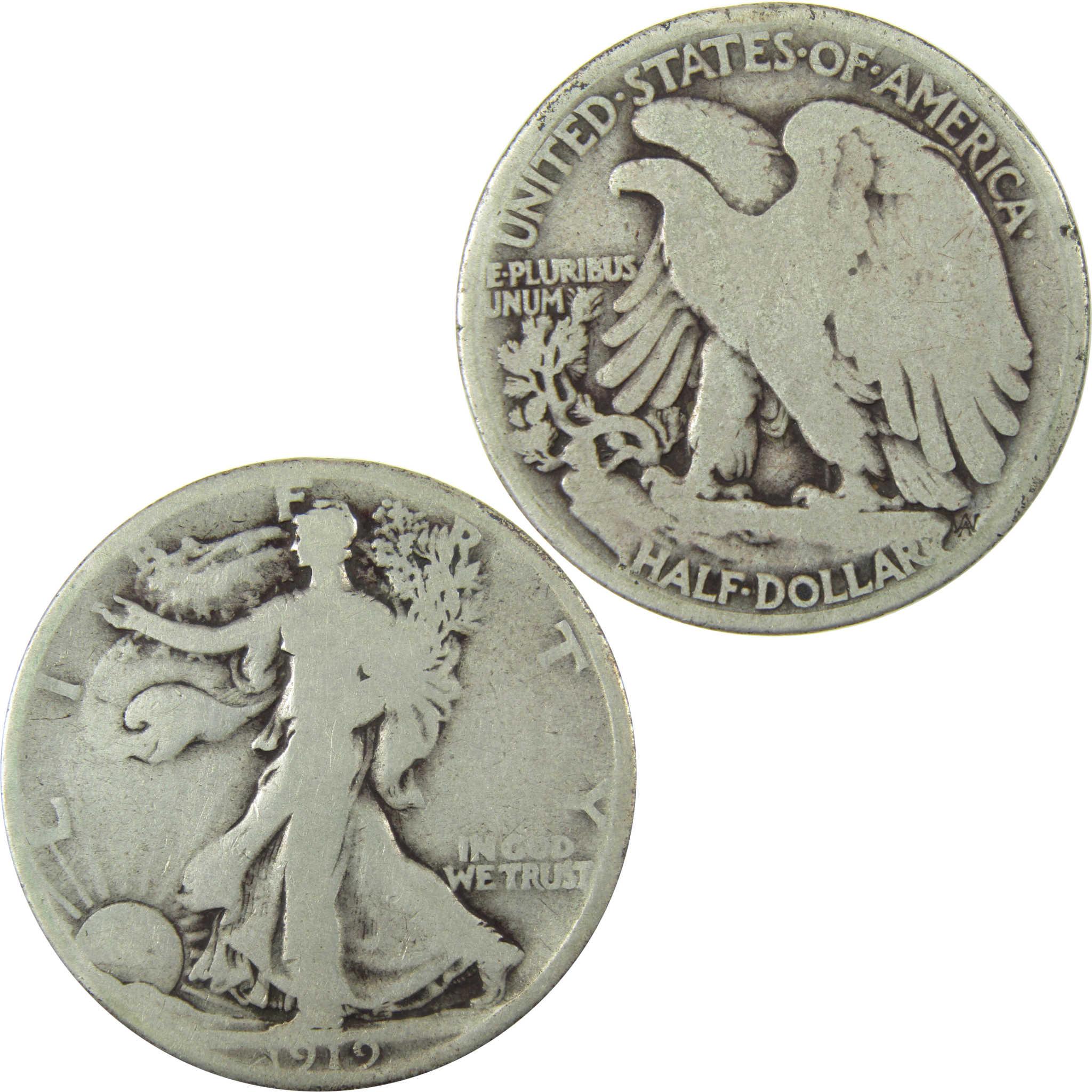 1919 Liberty Walking Silver Half Dollar G Good SKU:CP1426