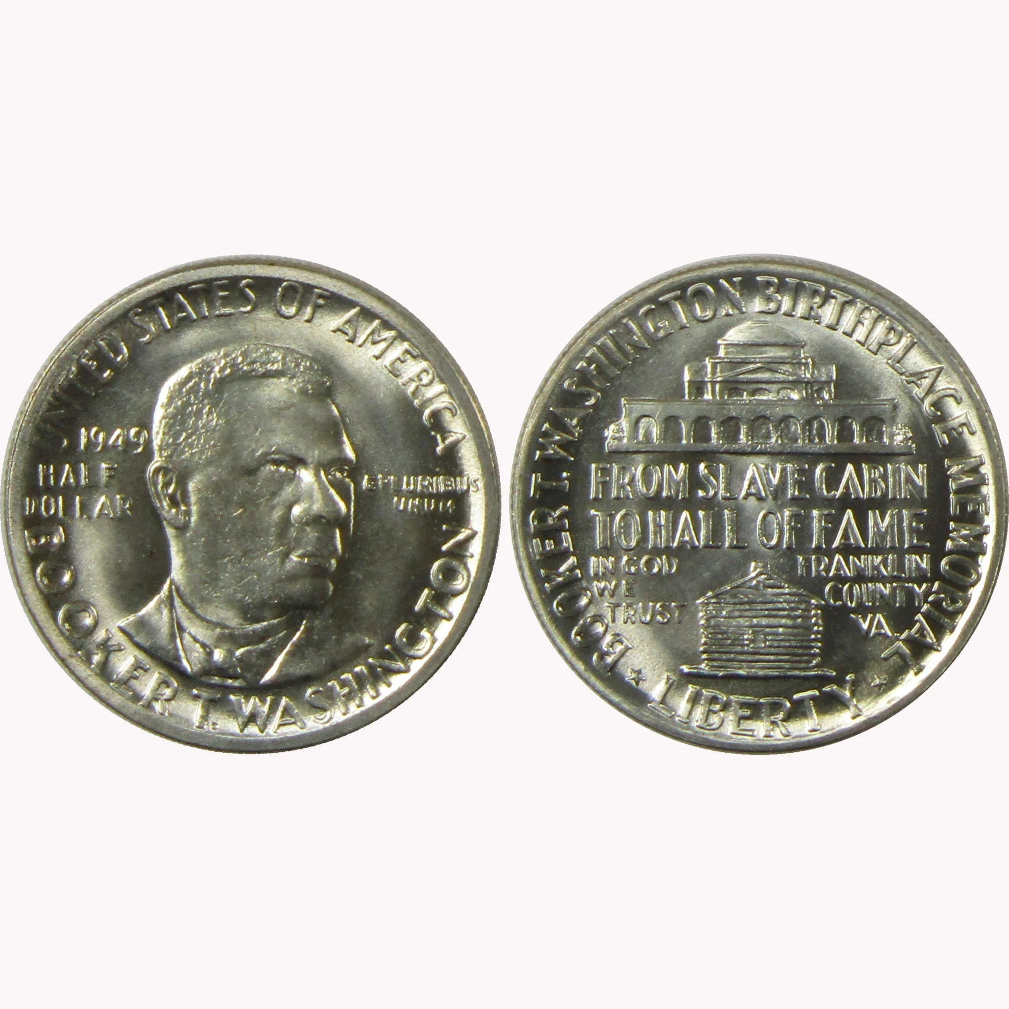 1949 Booker T Washington Silver 50C 3 Coin PDS Set BU Very Choice Unc