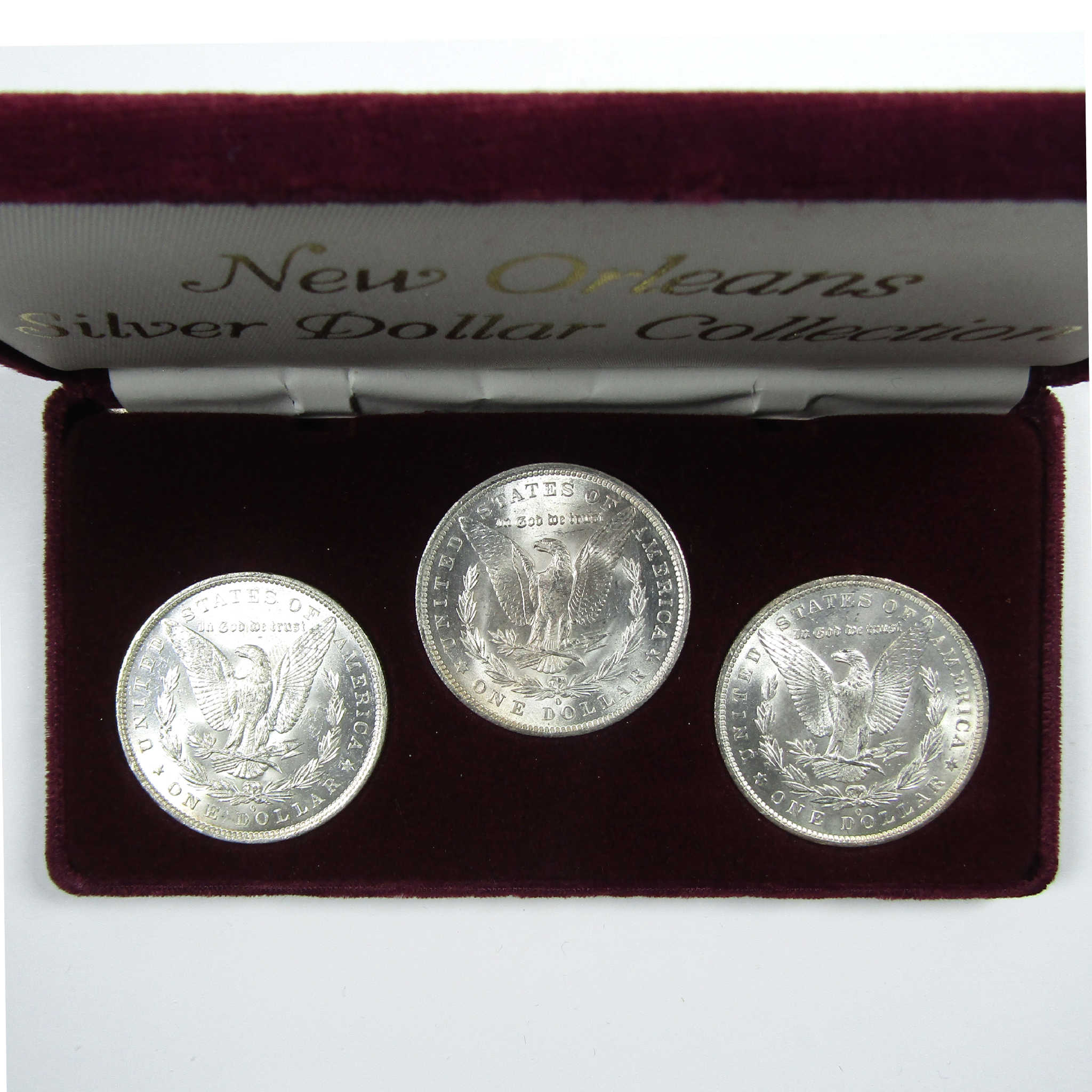 1883-1884 New Orleans Morgan Silver Dollar 3 Piece Set SKU:I13626 - Morgan coin - Morgan silver dollar - Morgan silver dollar for sale - Profile Coins &amp; Collectibles