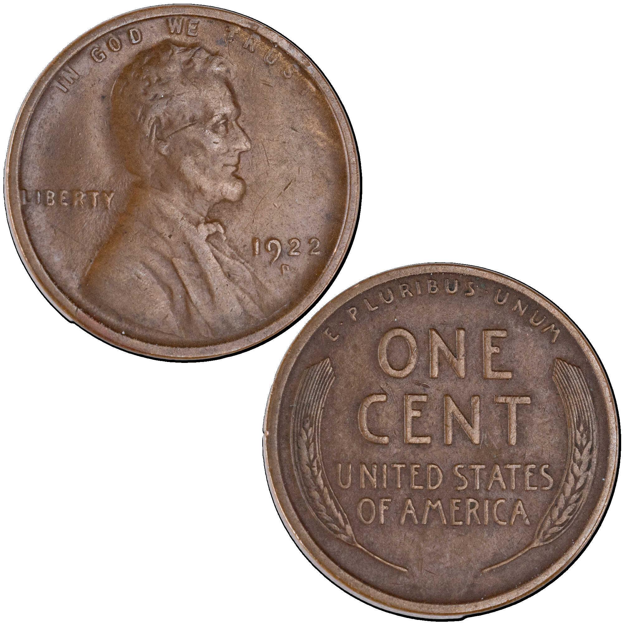 1922 D Lincoln Wheat Cent VF Very Fine Penny 1c Coin SKU:CPC12635