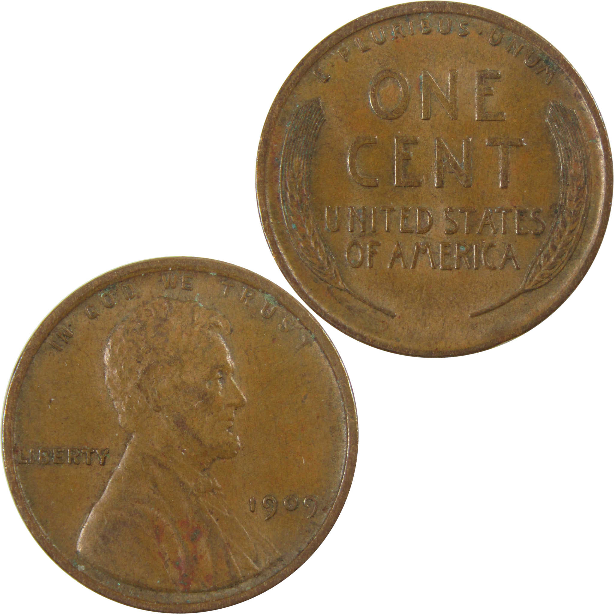 1909 Lincoln Wheat Cent AU About Uncirculated Penny 1c Coin SKU:I28233