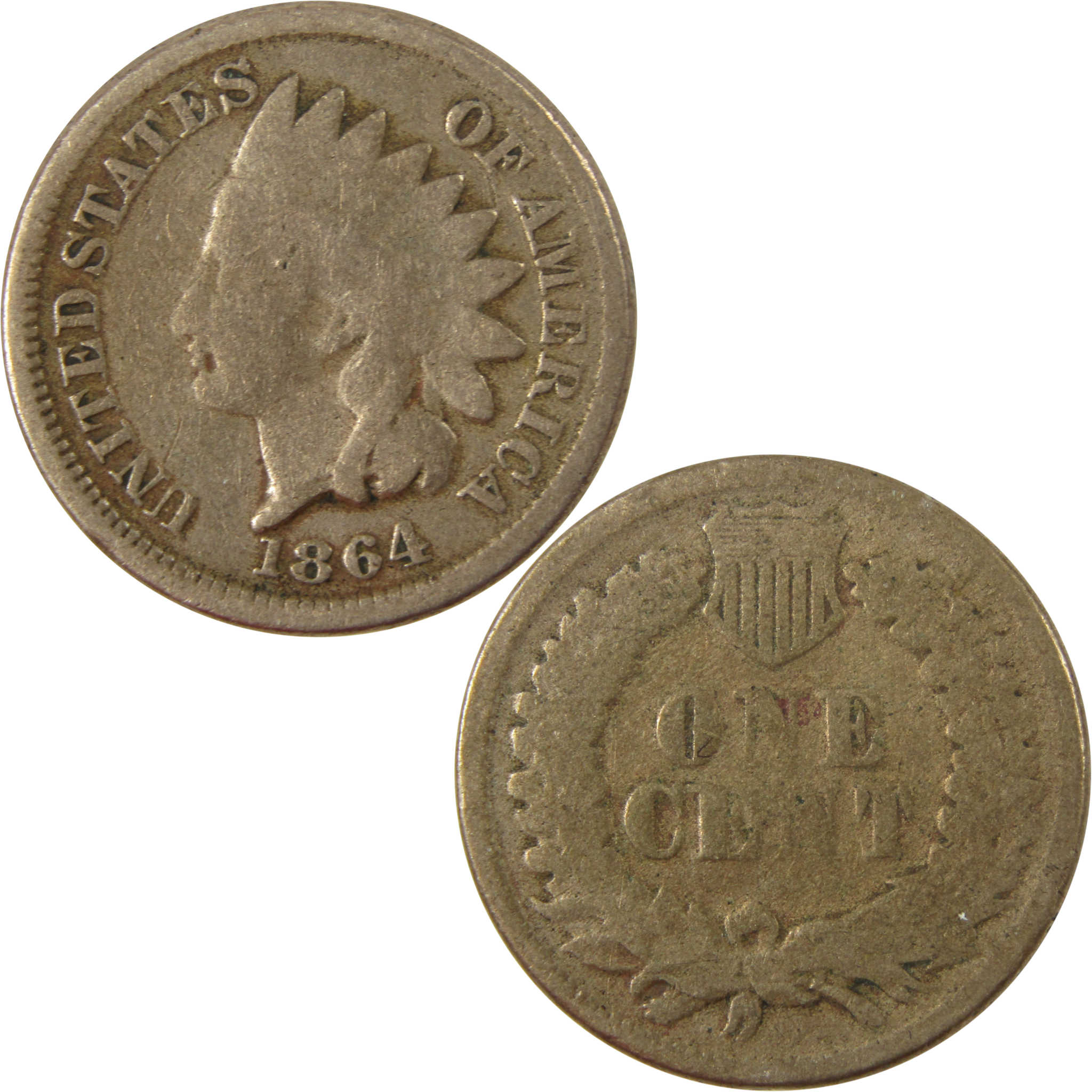 1864 Indian Head Copper-Nickel Cent G Good Details Penny SKU:CP1222