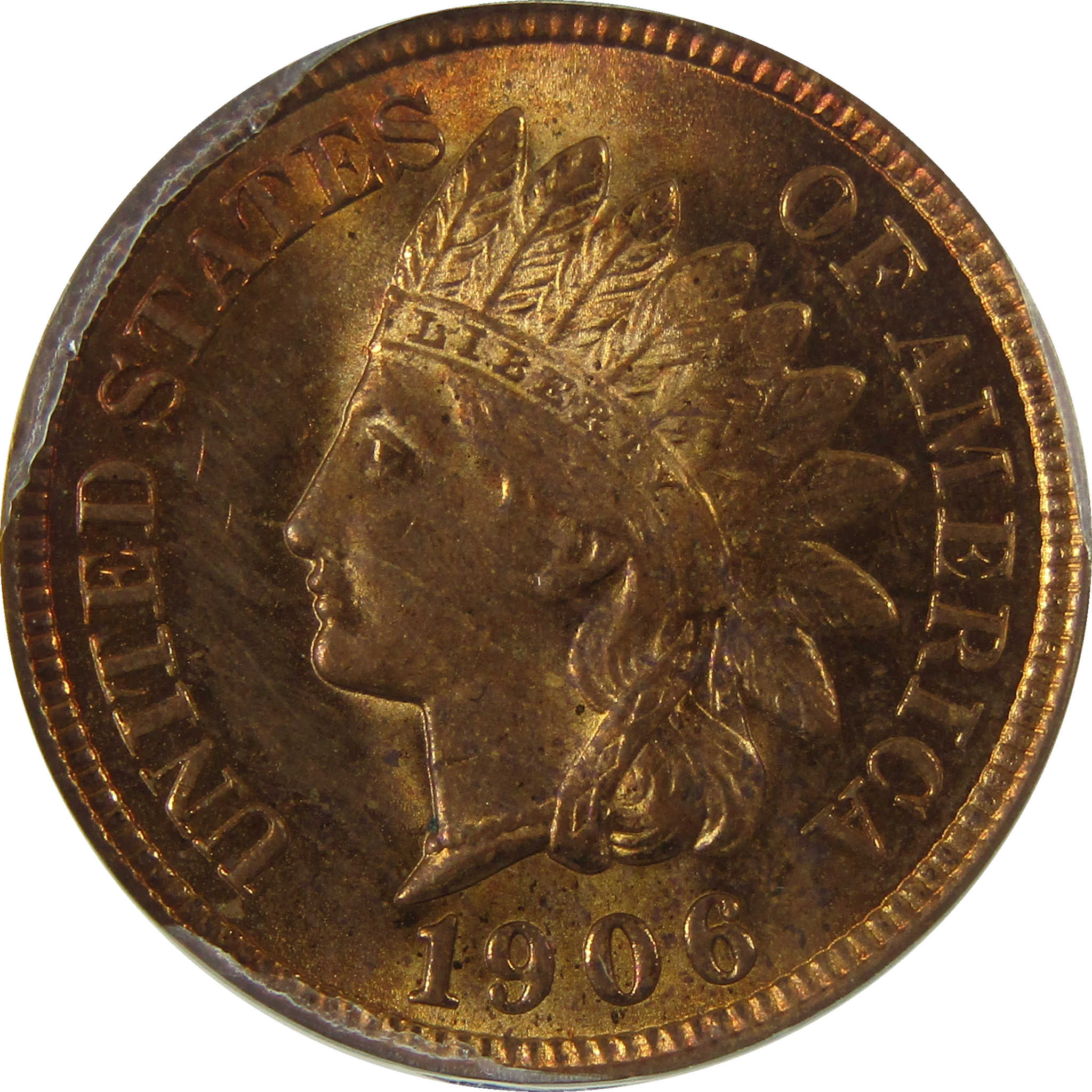1906 Indian Head Cent MS 63 RB ANACS Uncirculated Penny SKU:I28414
