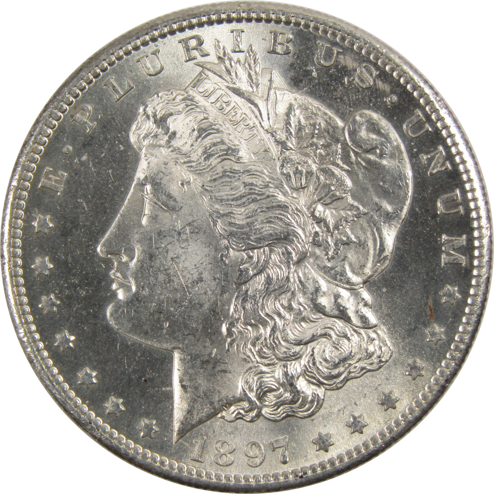 1897 S Morgan Dollar BU Choice Uncirculated 90% Silver $1 Coin SKU:I8124 - Morgan coin - Morgan silver dollar - Morgan silver dollar for sale - Profile Coins &amp; Collectibles