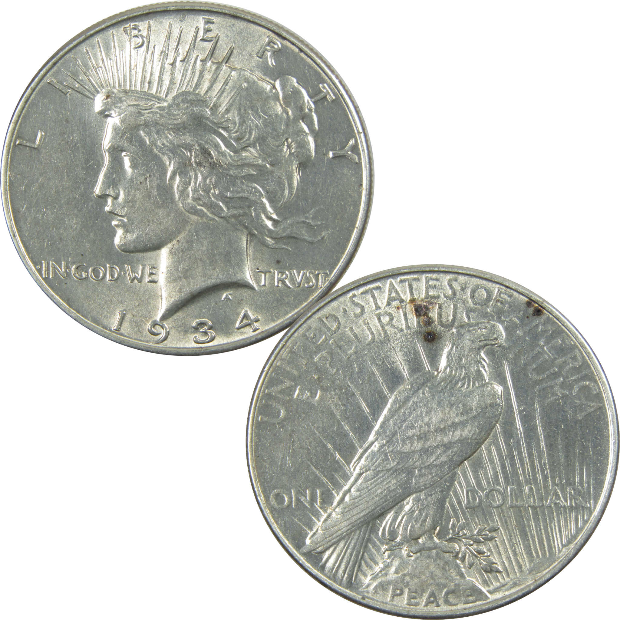 1934 Peace Dollar AU About Uncirculated Silver $1 Coin SKU:I15472