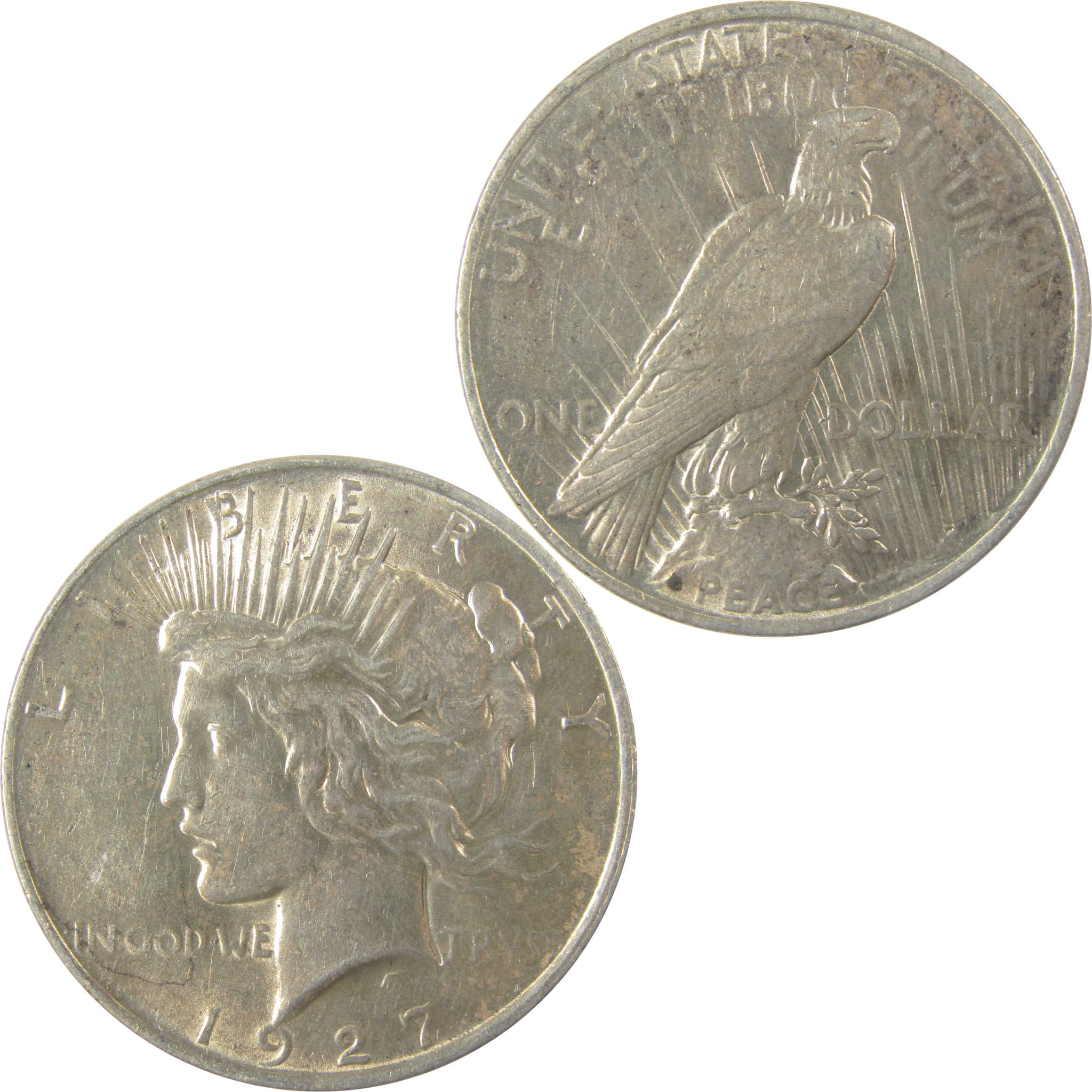 1927 D Peace Silver Dollar AU About Uncirculated $1 Coin SKU:I23693