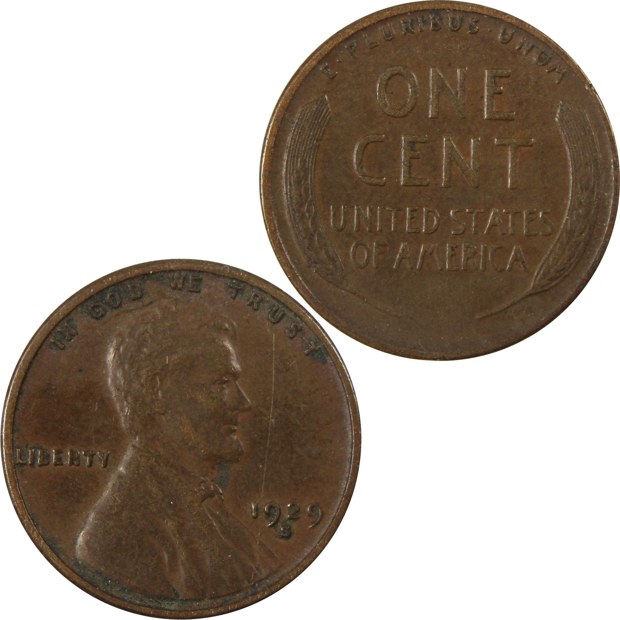 1929 S Lincoln Wheat Cent VF Very Fine Penny 1c Coin SKU:I27207