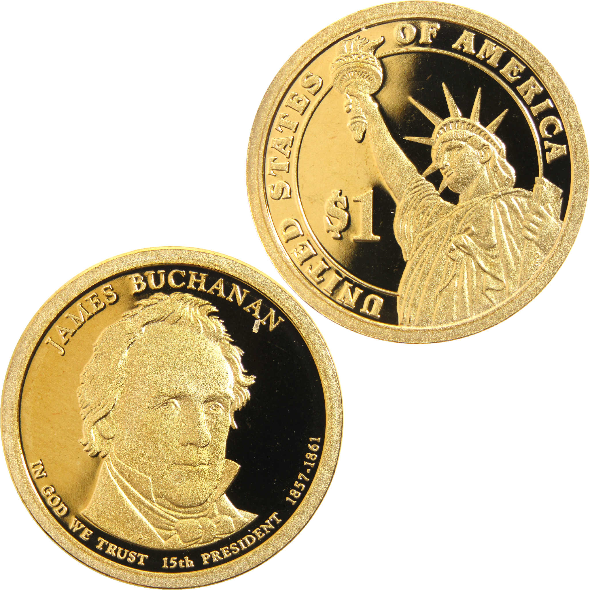 2010 S James Buchanan Presidential Dollar Choice Proof $1 Coin