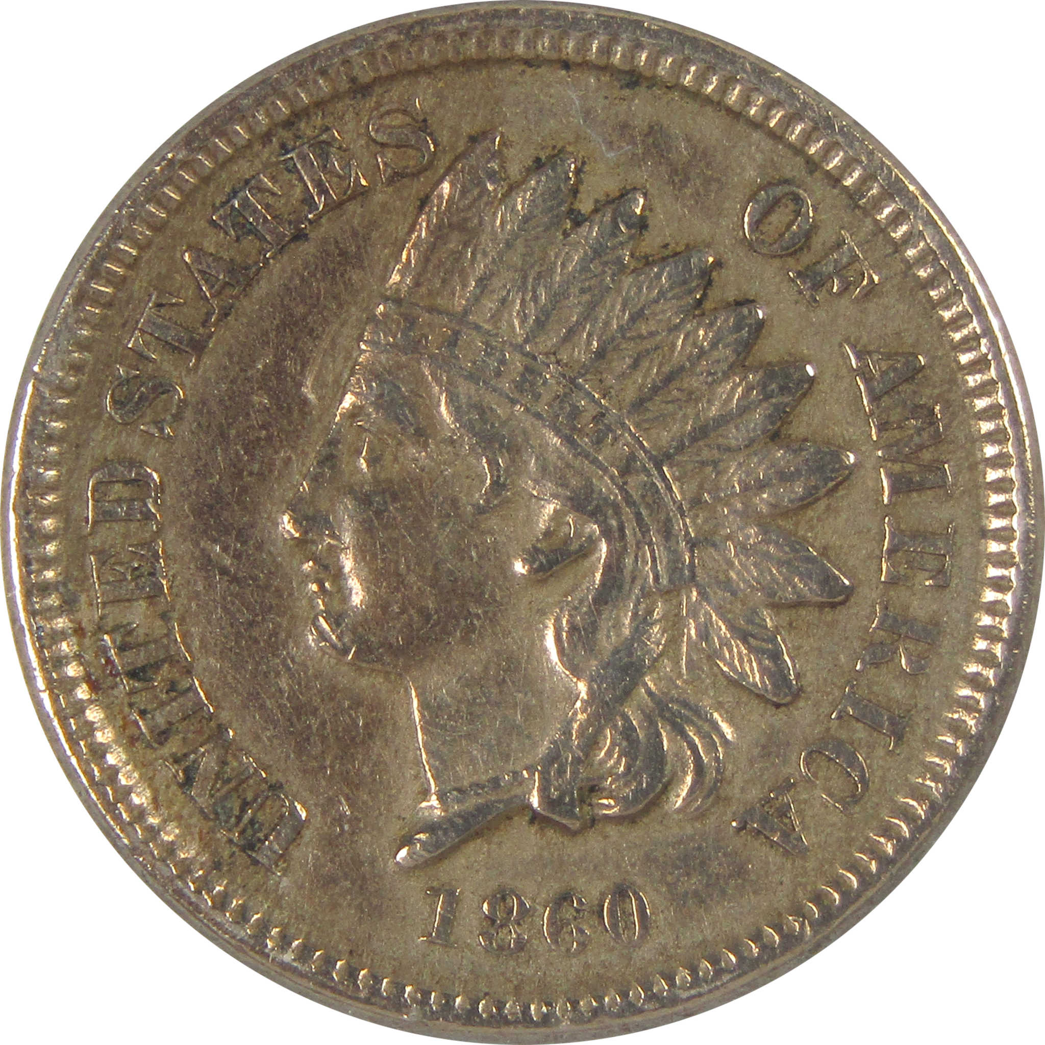 1860 Indian Head Cent AU 58 Details ANACS Copper-Nickel SKU:I16062