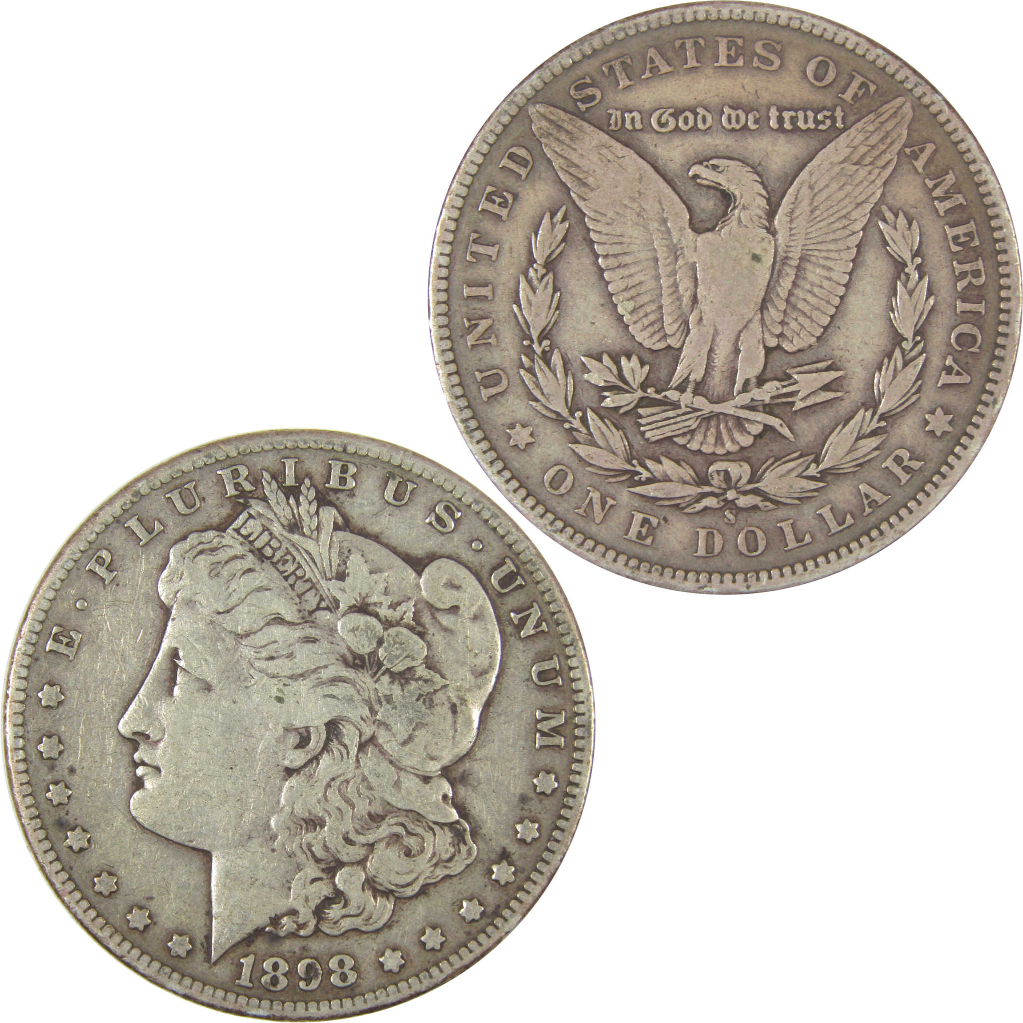 1898 S Morgan Dollar F Fine Silver $1 Coin SKU:I22561 - Morgan coin - Morgan silver dollar - Morgan silver dollar for sale - Profile Coins &amp; Collectibles