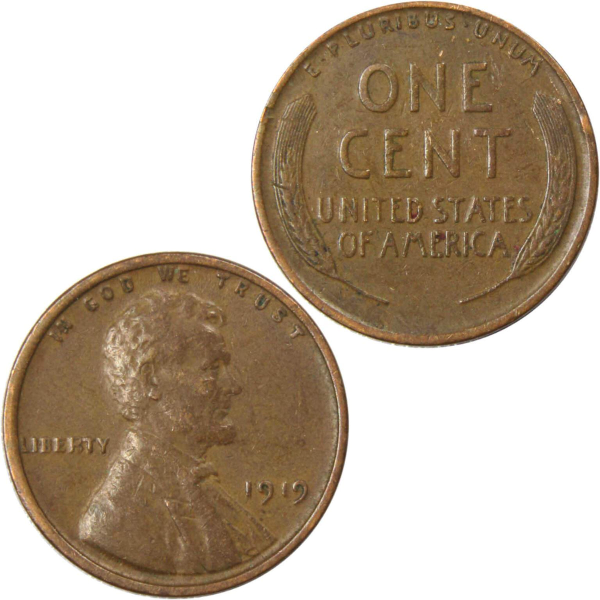 1919 Lincoln Wheat Cent XF EF Extremely Fine Penny 1c Coin Collectible