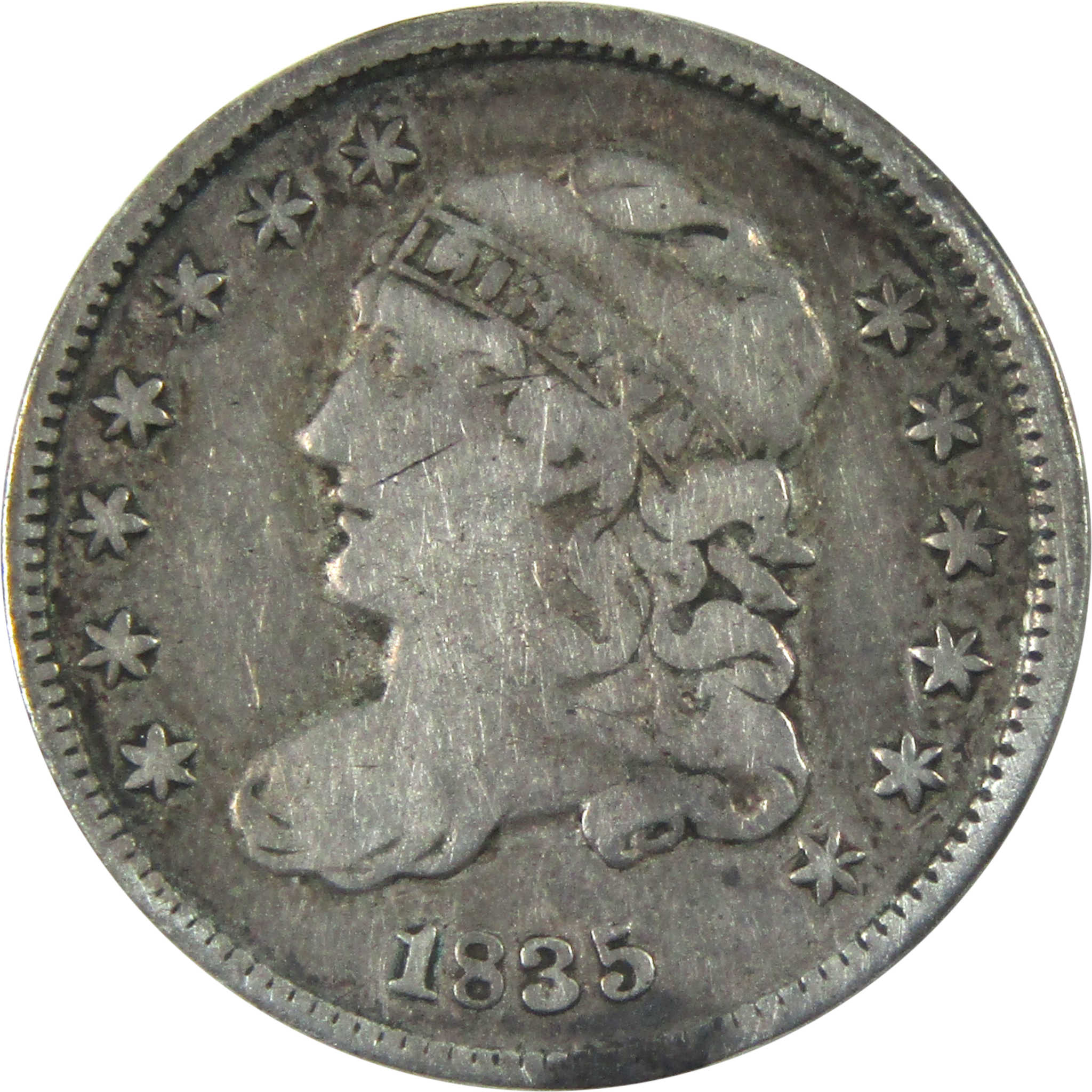 1835 Small Date and 5C Capped Bust Half Dime F Fine Silver SKU:I14803