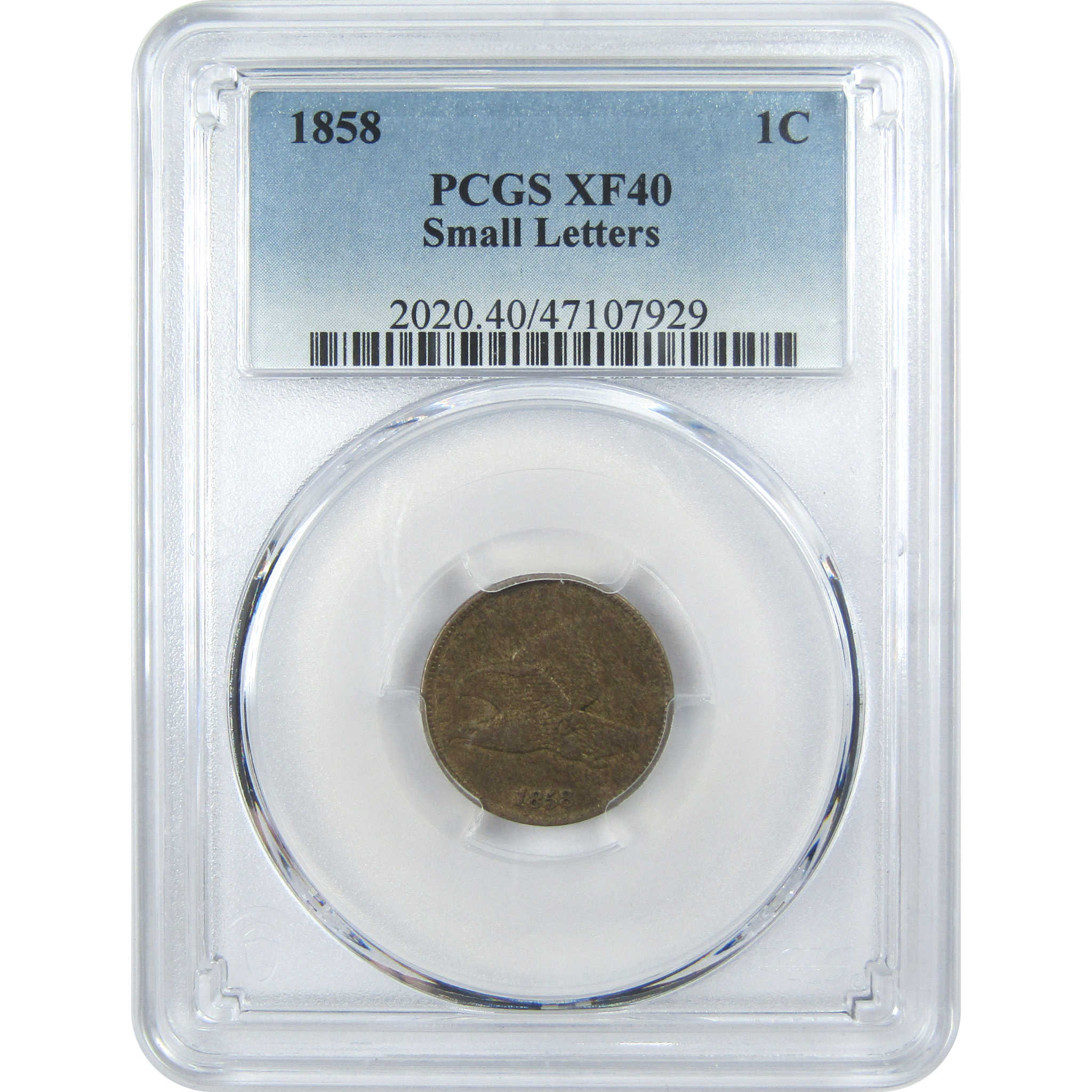 1858 Small Letters Flying Eagle Cent XF 40 PCGS SKU:I16598