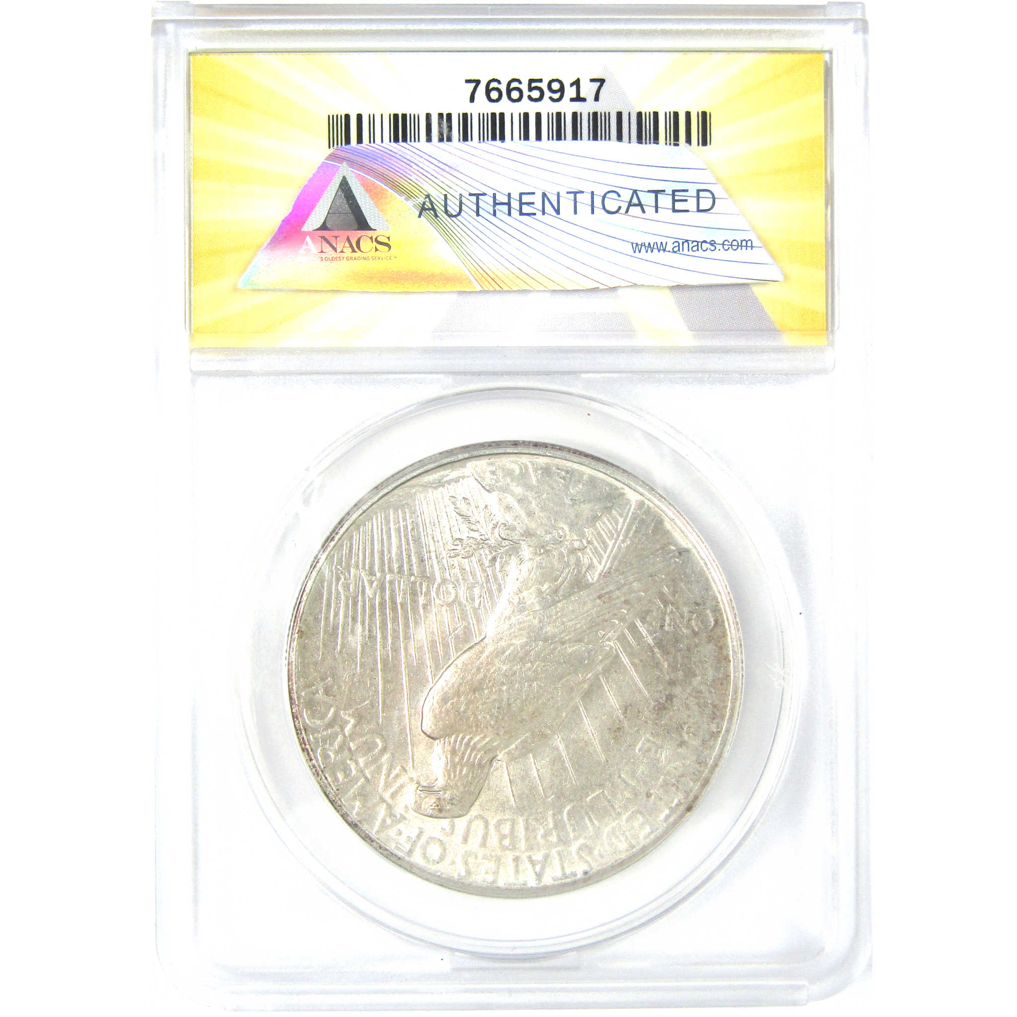 1927 Peace Dollar AU 58 Details ANACS Silver $1 Coin SKU:I16247