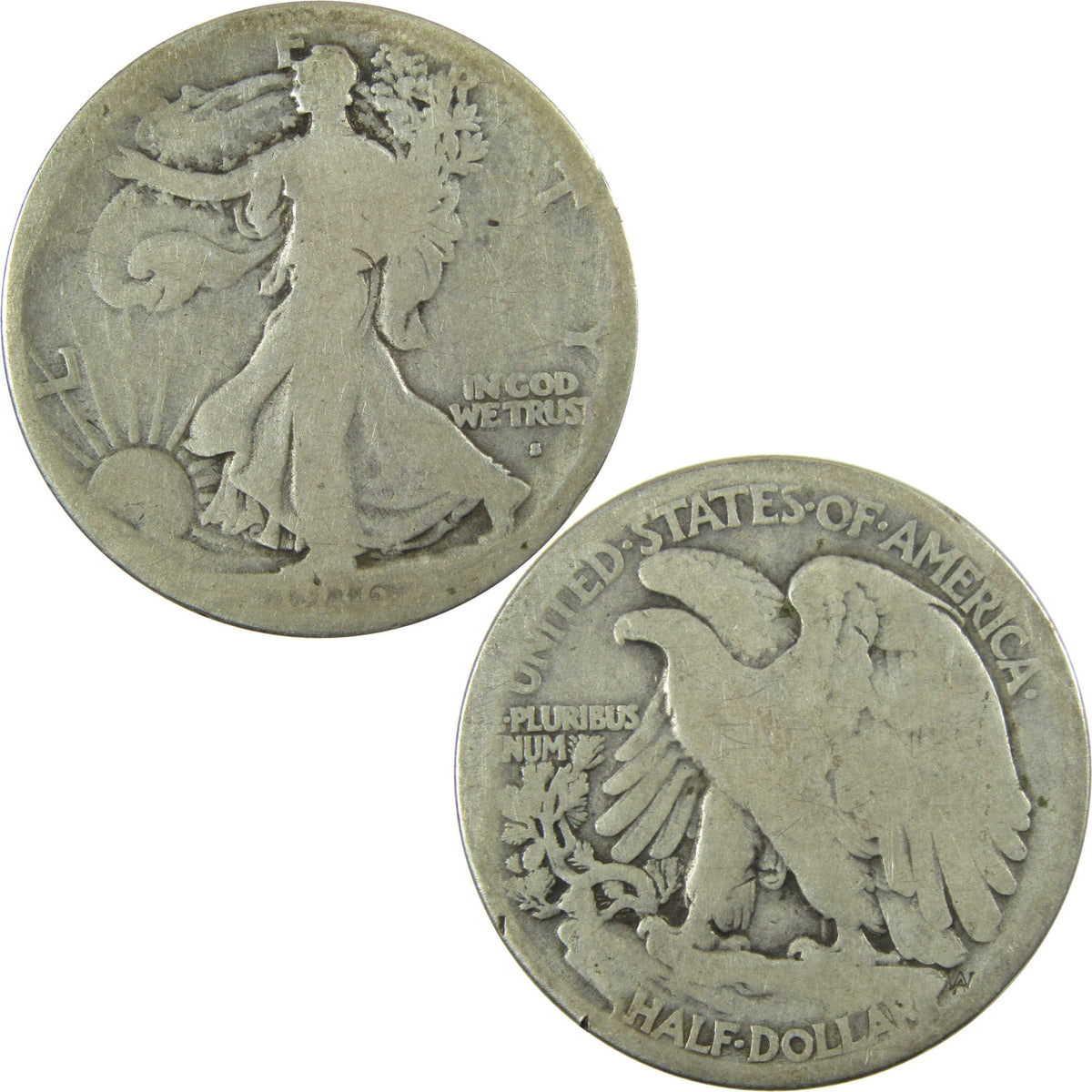 1916 S Liberty Walking Silver Half Dollar G Good Details SKU:CP1701