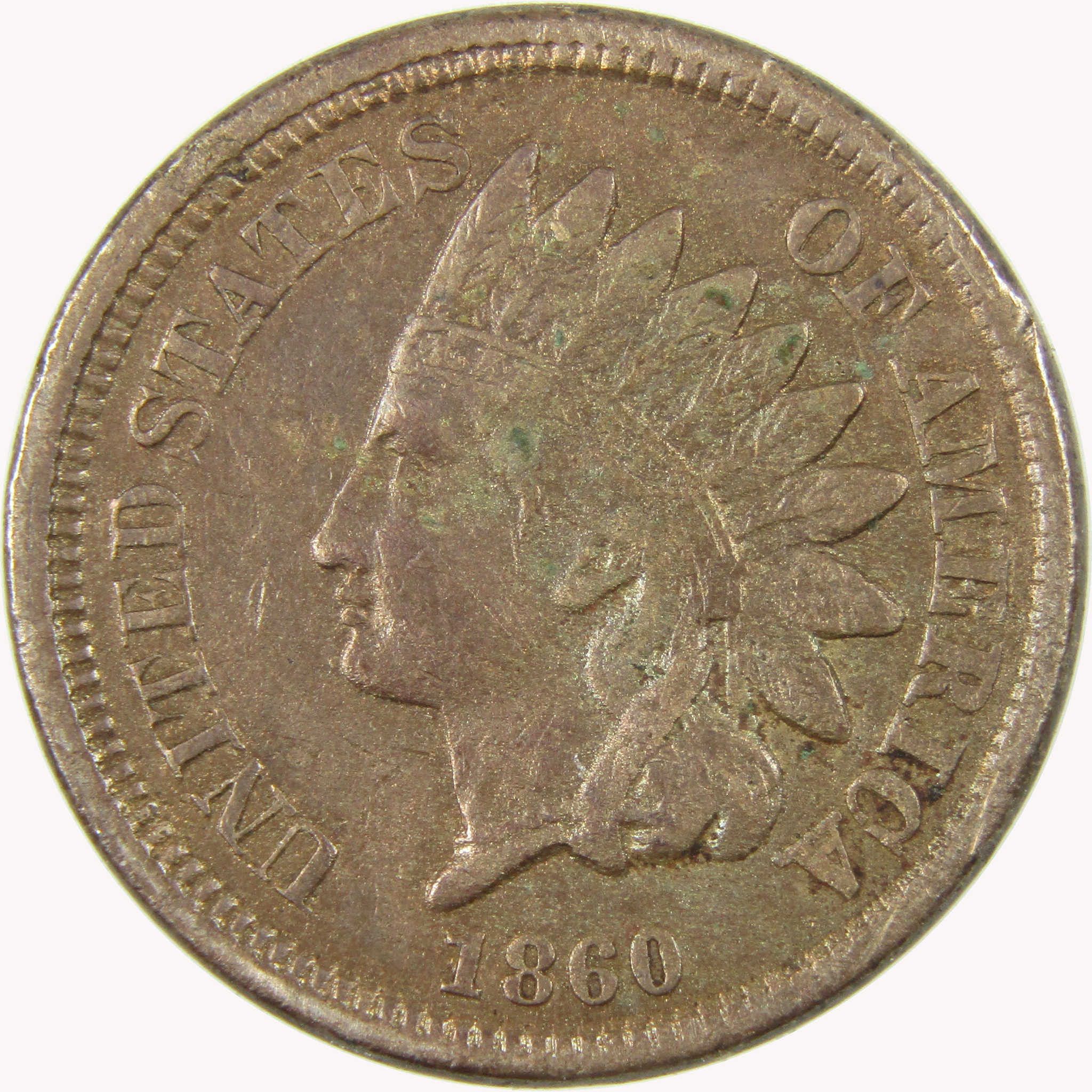 1860 Indian Head Cent VF Very Fine Details Penny 1c Coin SKU:CP1069