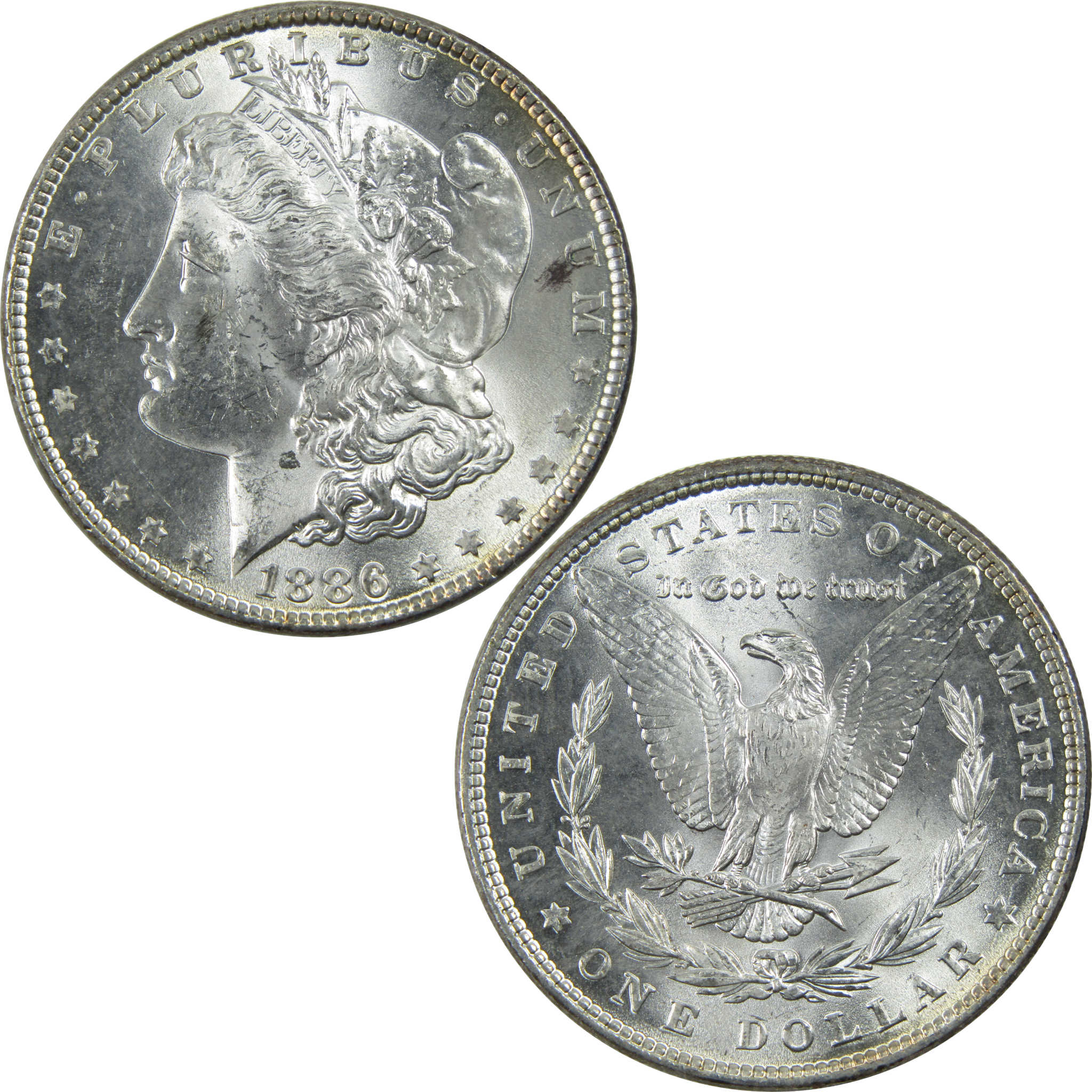 1886 Morgan Dollar Uncirculated Silver $1 Coin SKU:I13424 - Morgan coin - Morgan silver dollar - Morgan silver dollar for sale - Profile Coins &amp; Collectibles