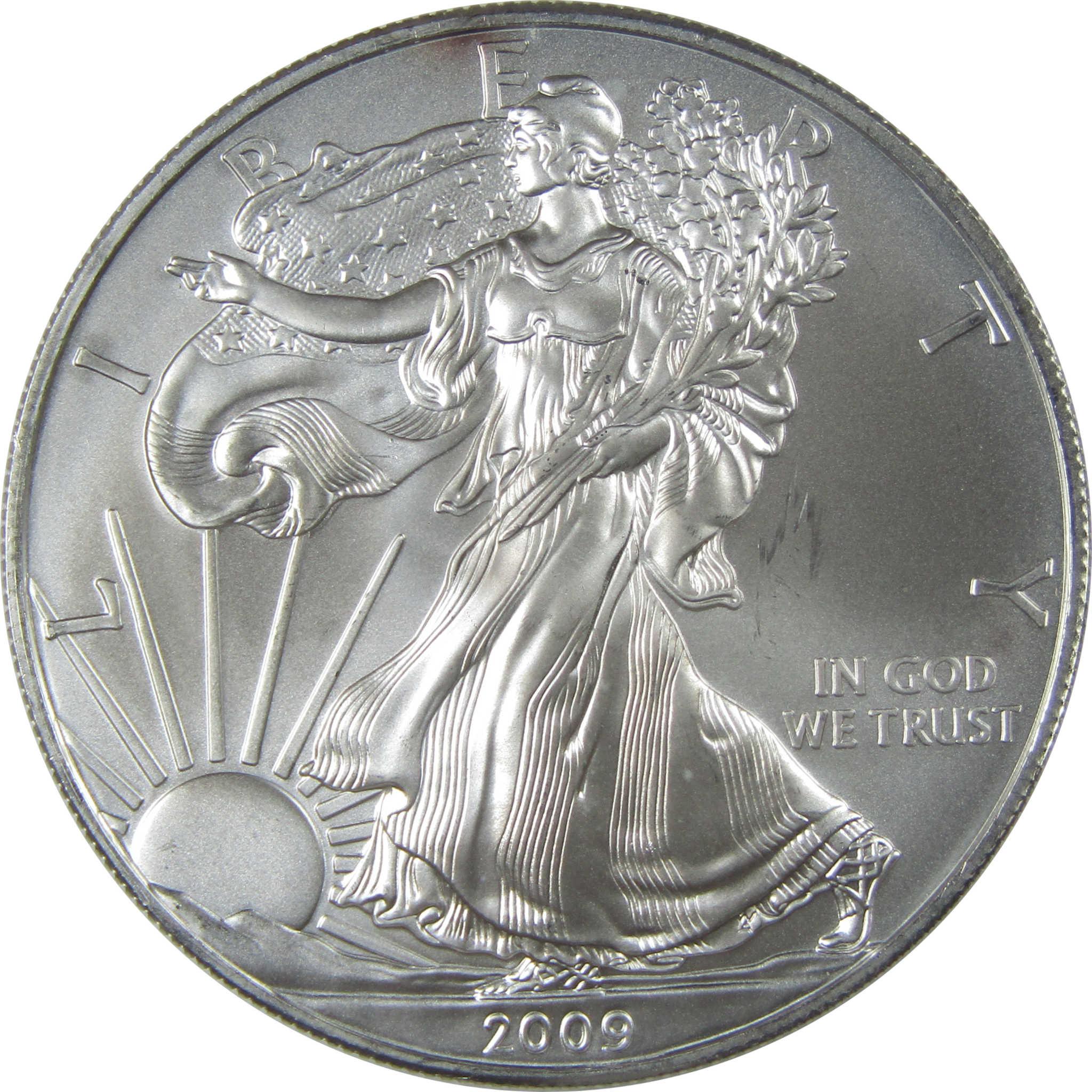 2009 American Silver Eagle Uncirculated Bullion Toned SKU:I24266