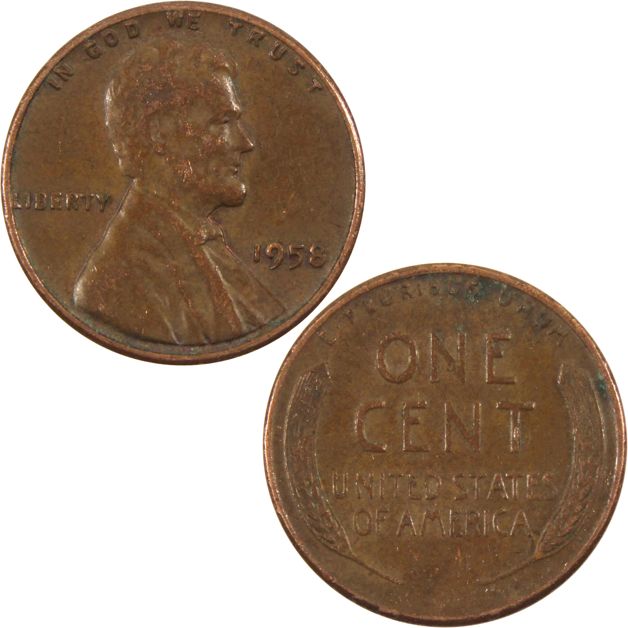 1958 Lincoln Wheat Cent AG About Good Penny 1c Coin