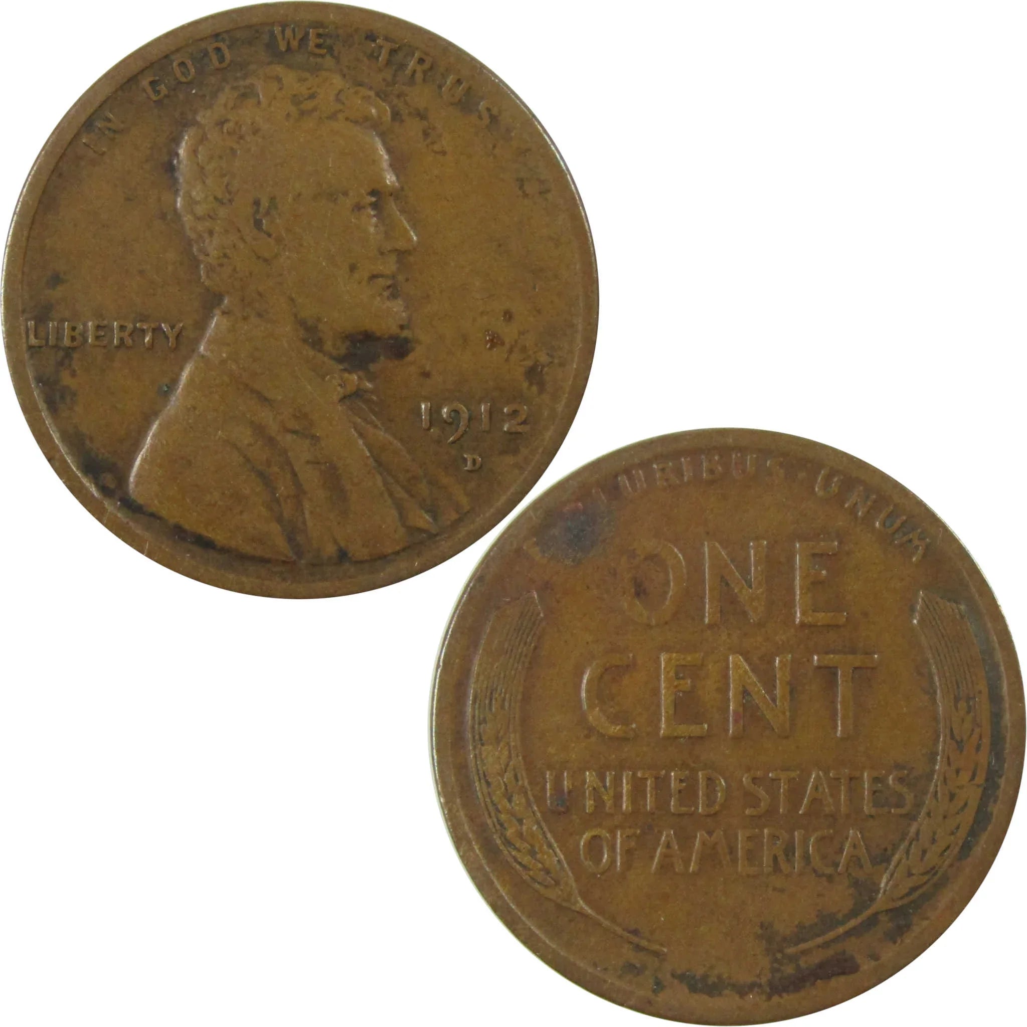 1912 D Lincoln Wheat Cent VF Very Fine Details Penny SKU:I25694