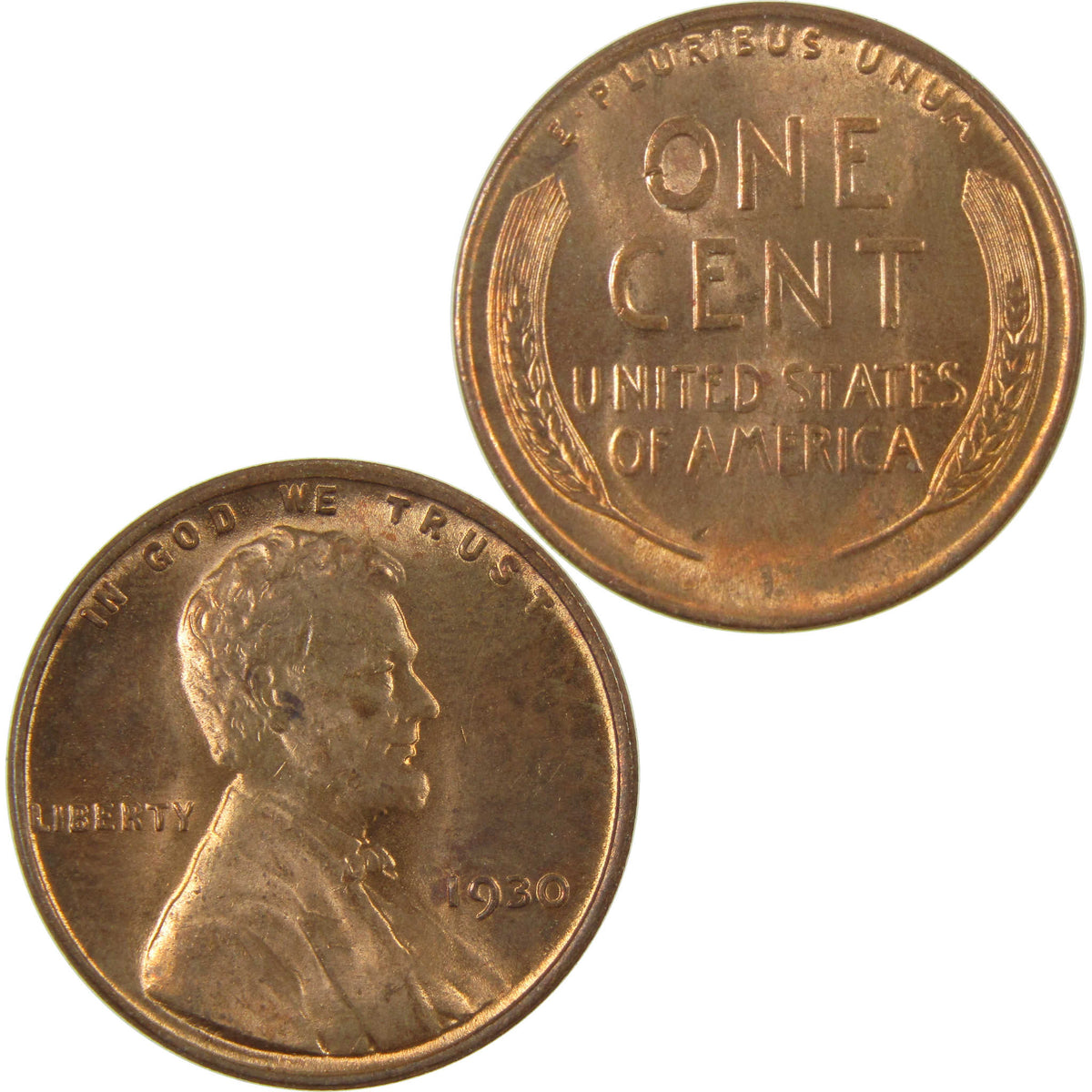 1930 Lincoln Wheat Cent Uncirculated Penny 1c Coin SKU:I28253