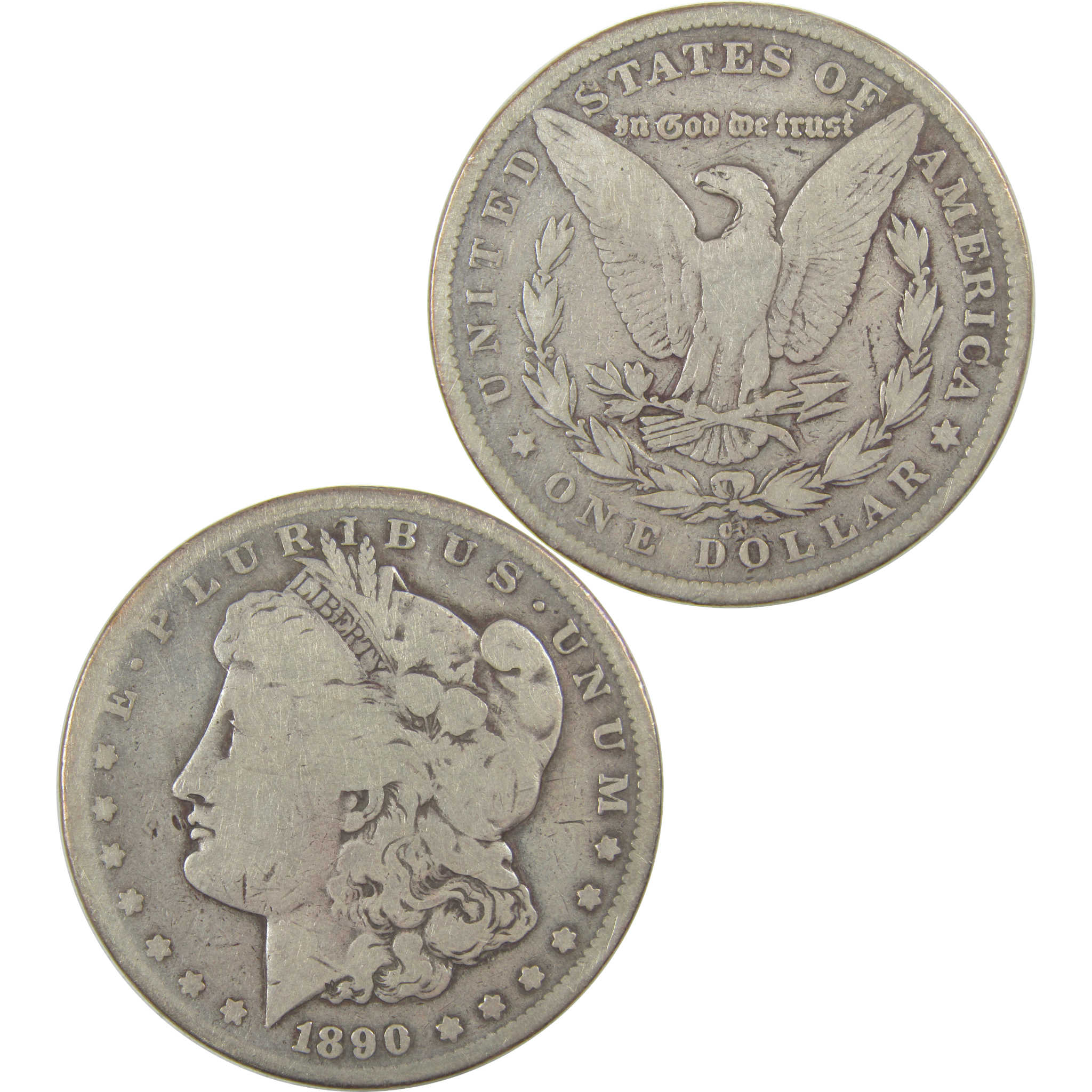1890 CC Morgan Dollar VG Very Good Details Silver $1 Coin SKU:I22458 - Morgan coin - Morgan silver dollar - Morgan silver dollar for sale - Profile Coins &amp; Collectibles