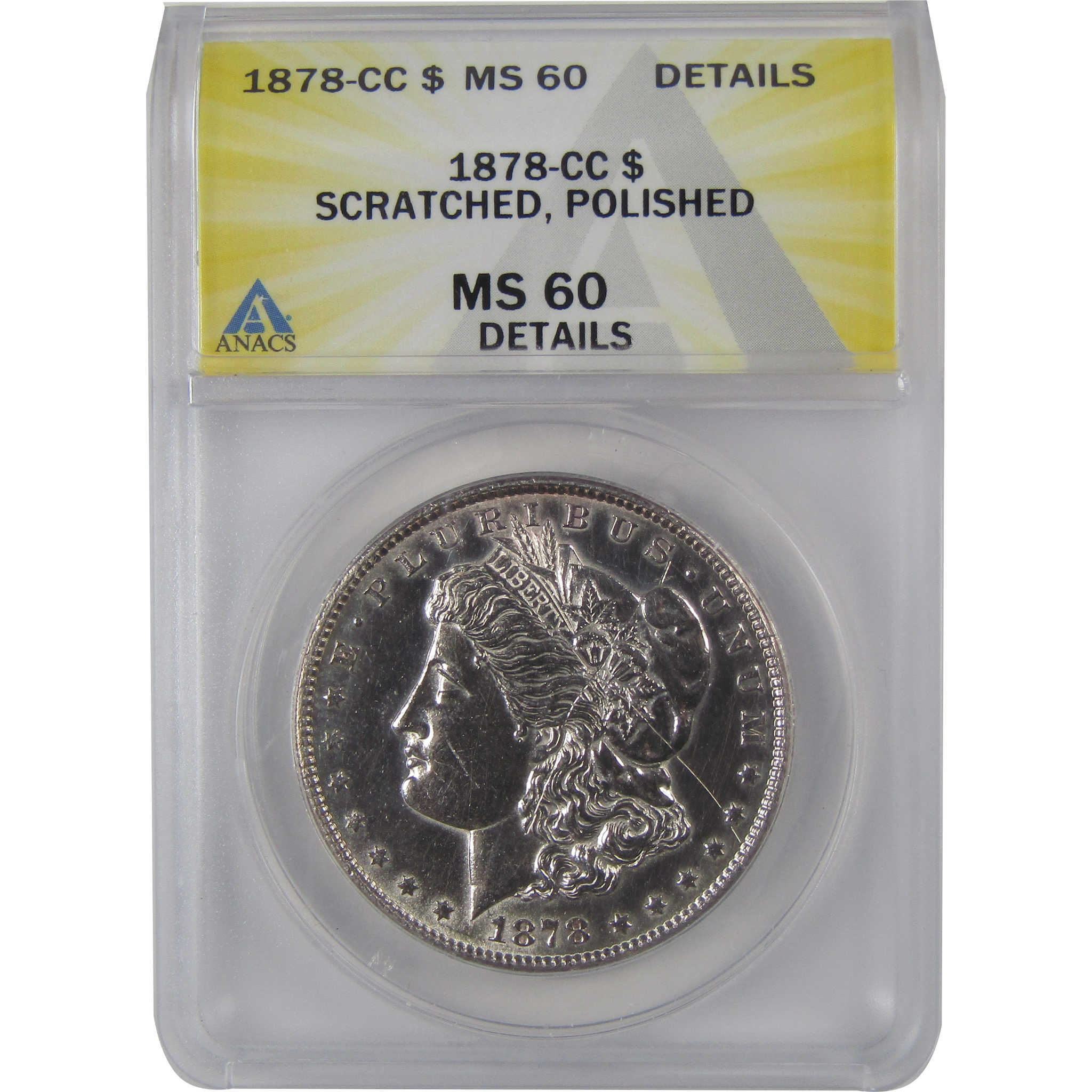 1878 CC Morgan Dollar MS 60 Details ANACS Silver Unc SKU:CP124 - Morgan coin - Morgan silver dollar - Morgan silver dollar for sale - Profile Coins &amp; Collectibles